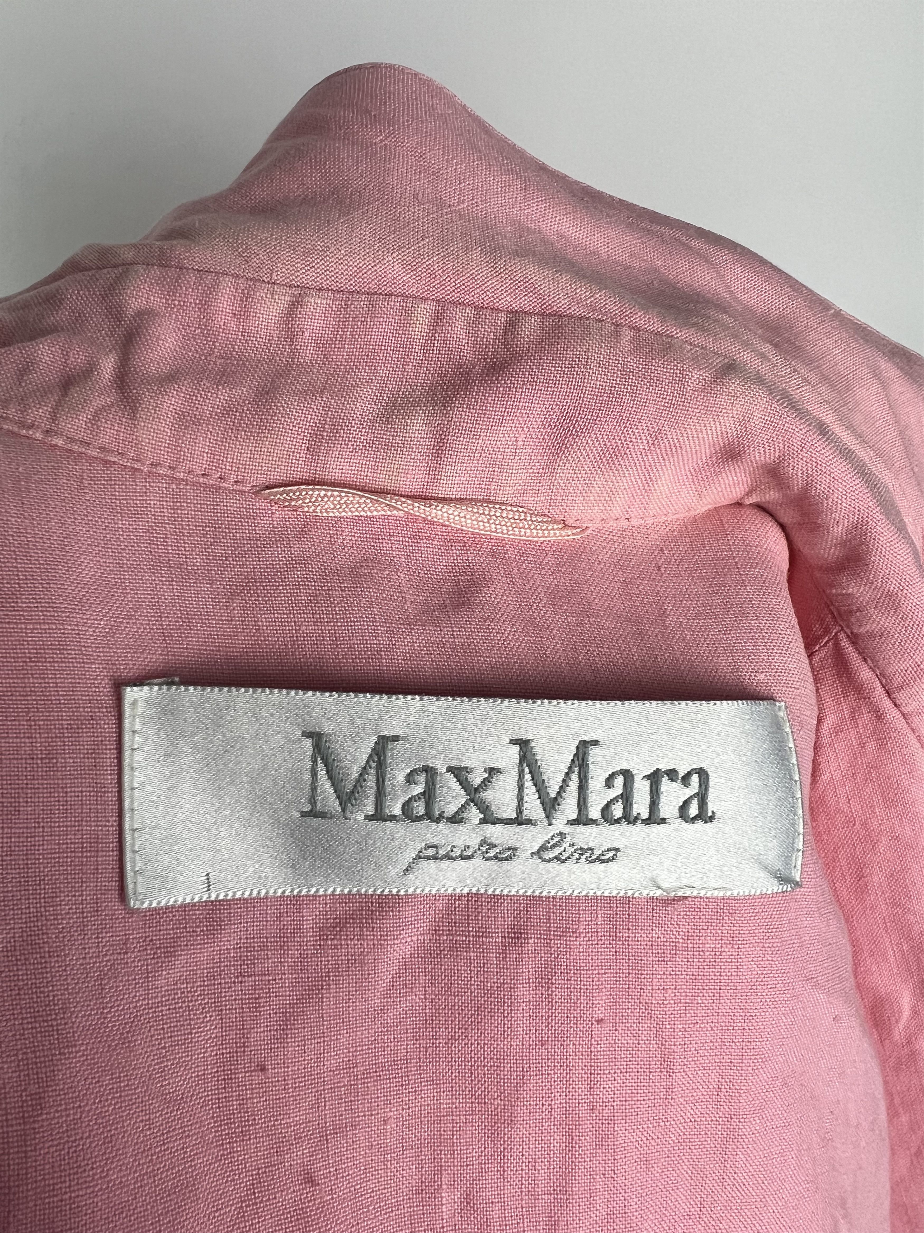 Max Mara Max Mara Pink Linen Belted Dress Size L Size L / US 10 / IT 46 - 8 Thumbnail