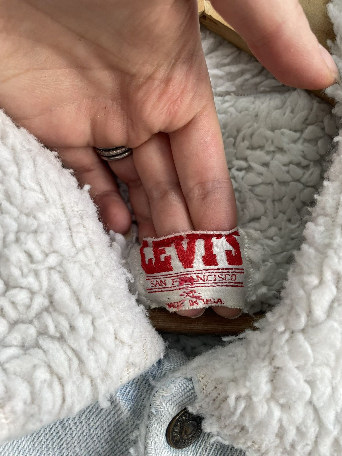 Levi's Sherpa 80s Levi’s made in USA faded Kanye west style jacket Size US L / EU 52-54 / 3 - 7 Thumbnail