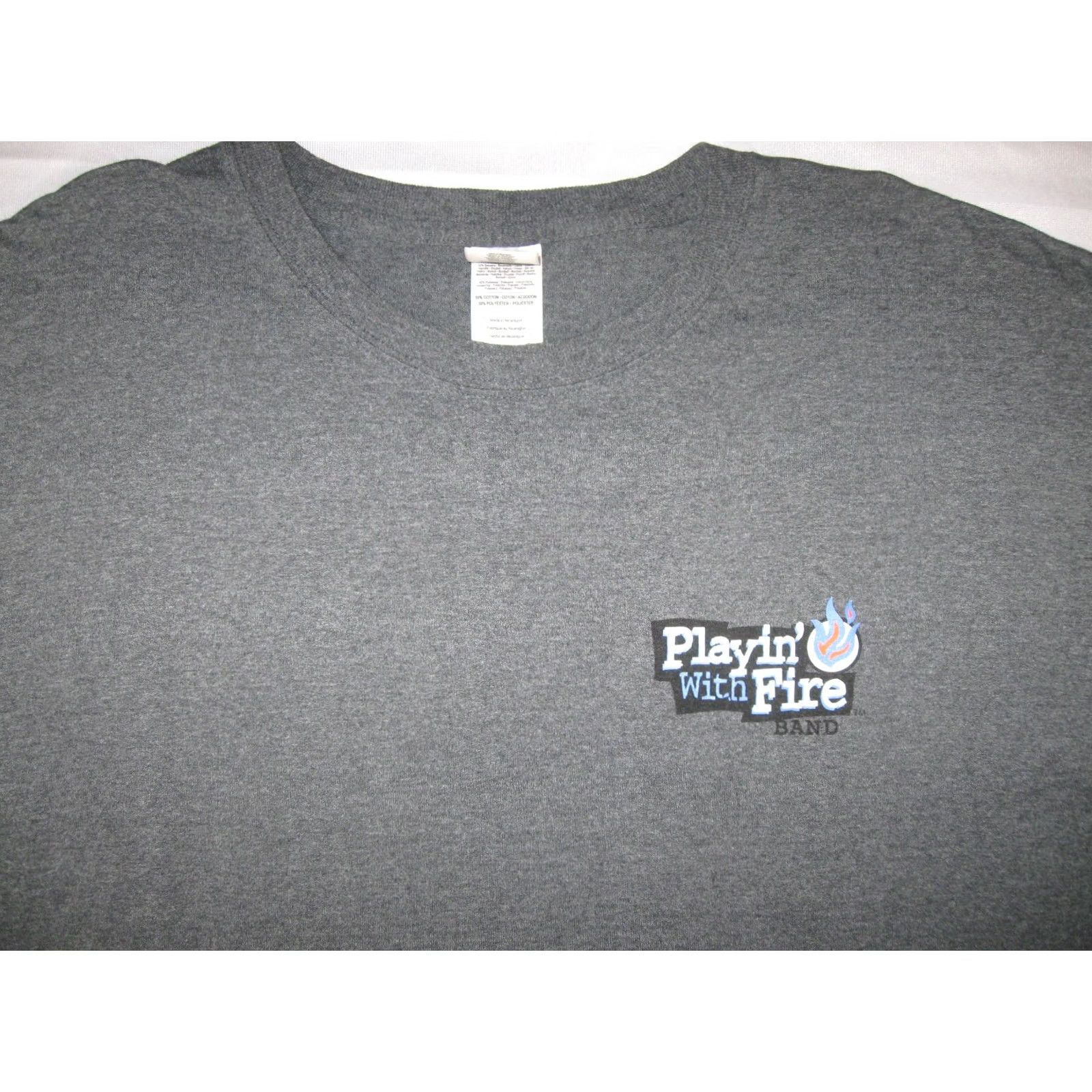 Gildan Playin' With Fire Band Shirt Mens 4XL Short Sleeve American Classic Rock Guys Size US XXL / EU 58 / 5 - 4 Thumbnail