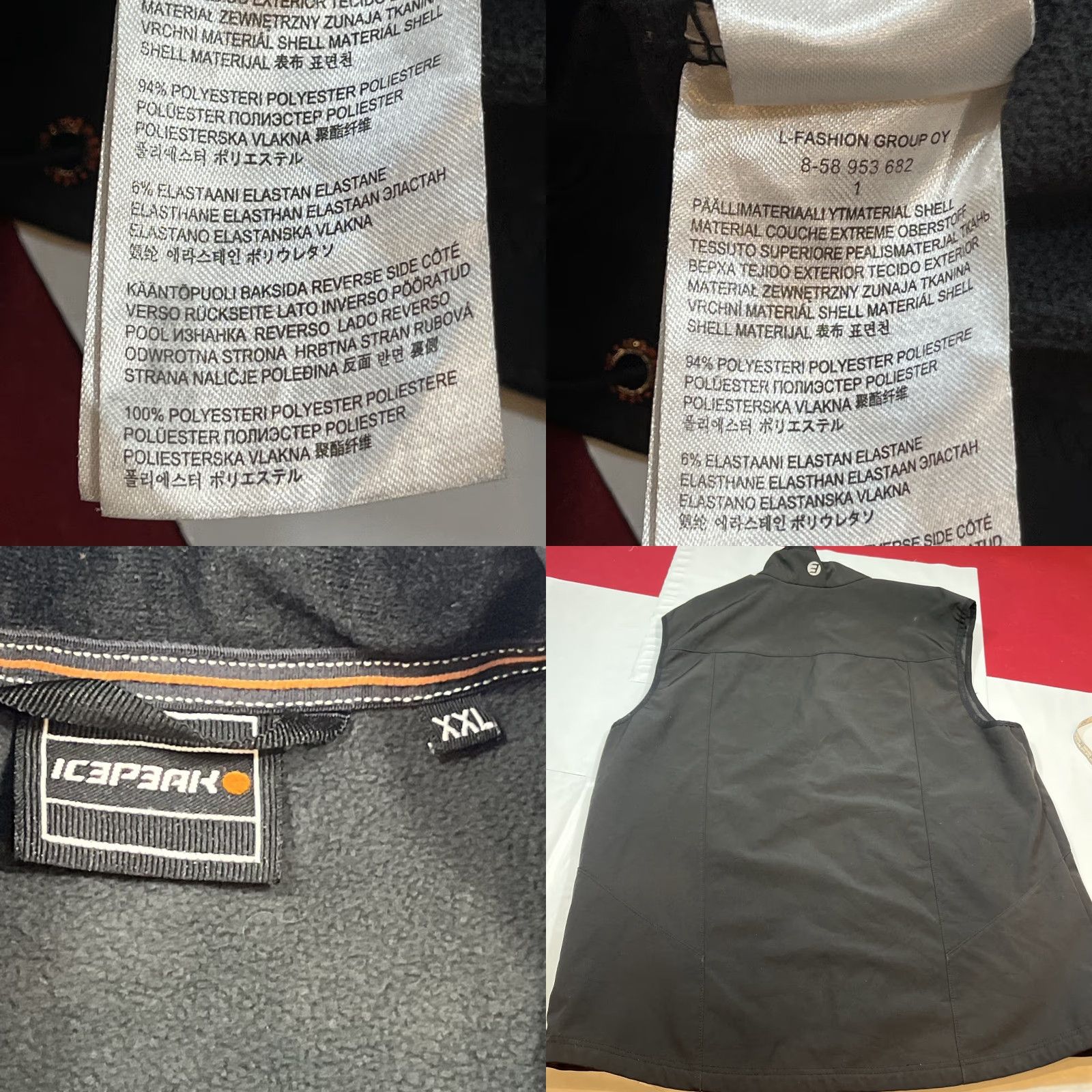 Vintage ICEPEAK Black Softshell Zip Up Vest Mens XXL Outdoor Hiking Athletic Zip Pockets Size US XXL / EU 58 / 5 - 9 Thumbnail