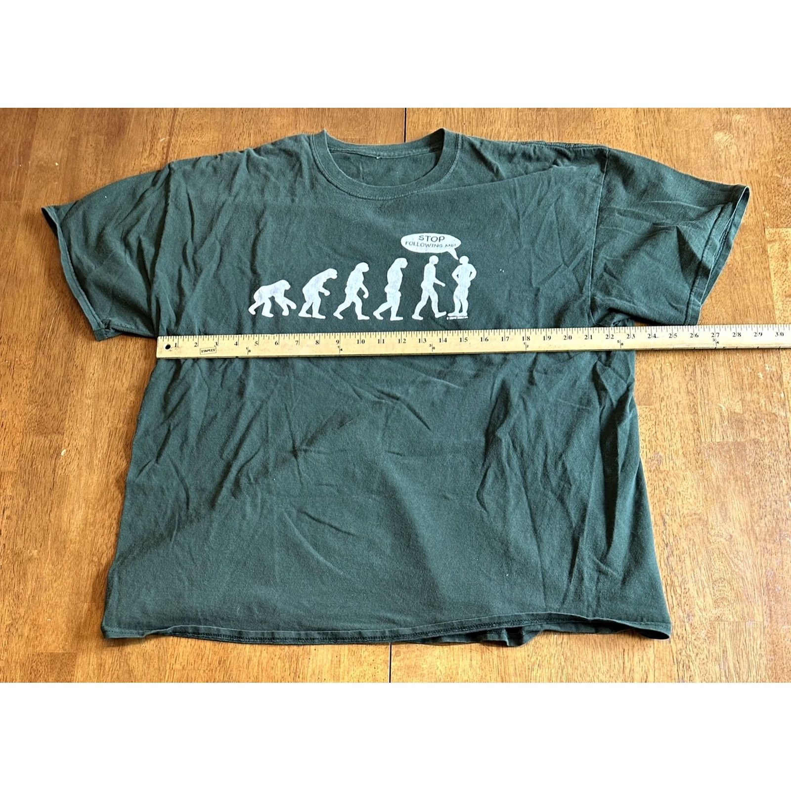 Vintage Evolution T Shirt Stop Following Me XL Mens Green Funny Size US XL / EU 56 / 4 - 4 Thumbnail