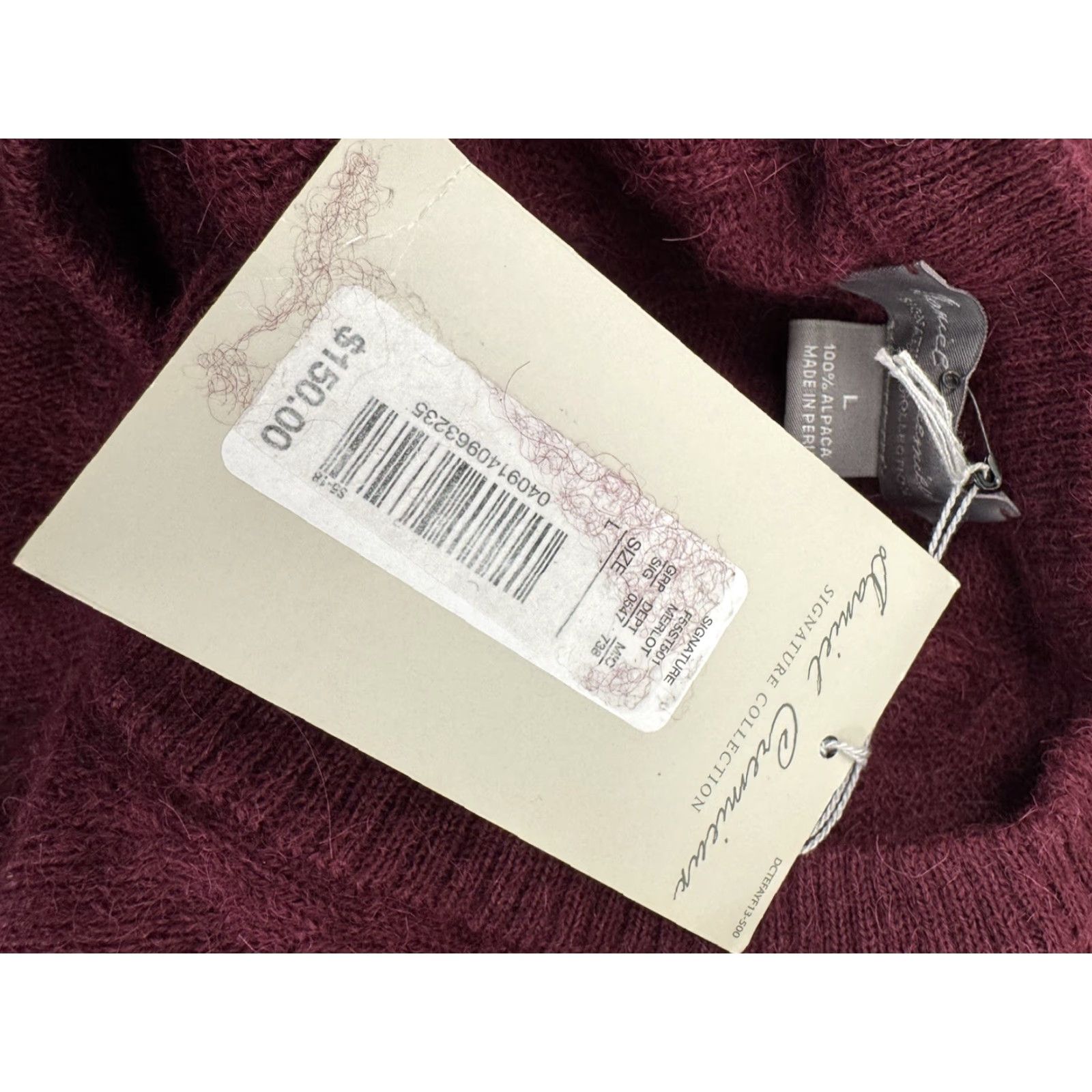 Cremieux DANIEL CREMIEUX Sweater MEN L Maroon Pullover - Alpaca - New w TAG - ZZ 6.5 Size US L / EU 52-54 / 3 - 7 Thumbnail