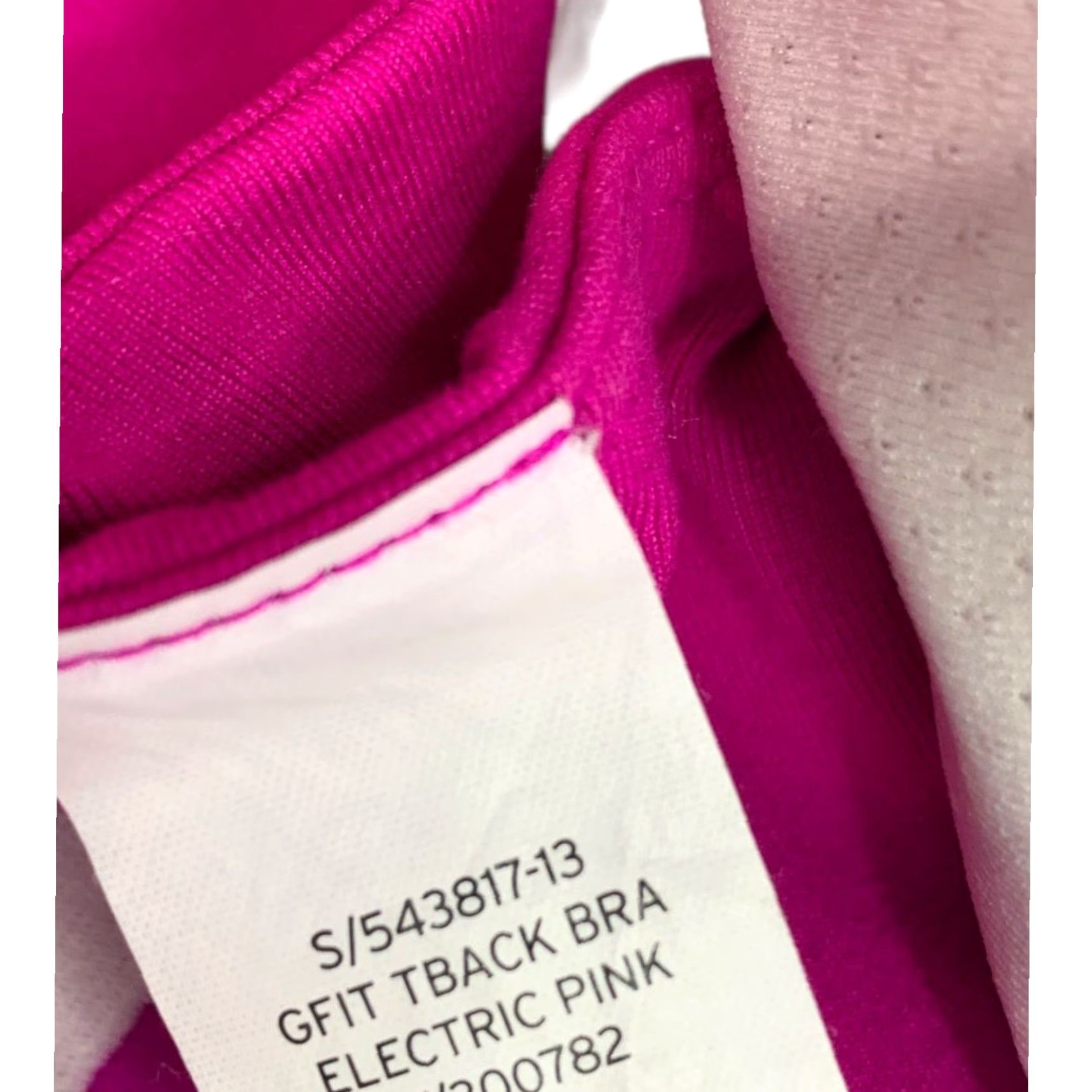 Vintage GapFit Sports Bra T-Back Small S Pink Removable Pads Electric Pink Size ONE SIZE - 8 Thumbnail