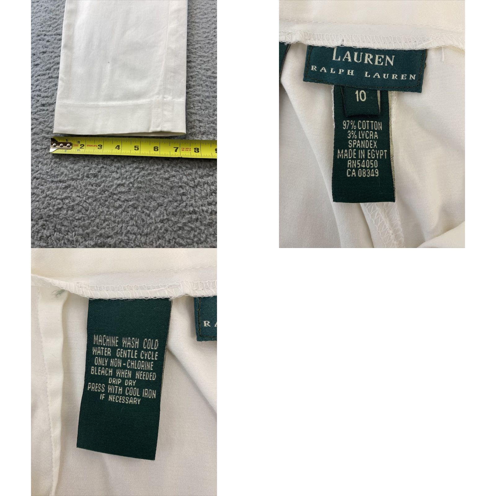Ralph Lauren VINTAGE Lauren Ralph Lauren Pants Women's Size 10 Dress Pants Cream Straight Leg Casual Office Wear Size 32" / US 10 / IT 46 - 8 Thumbnail