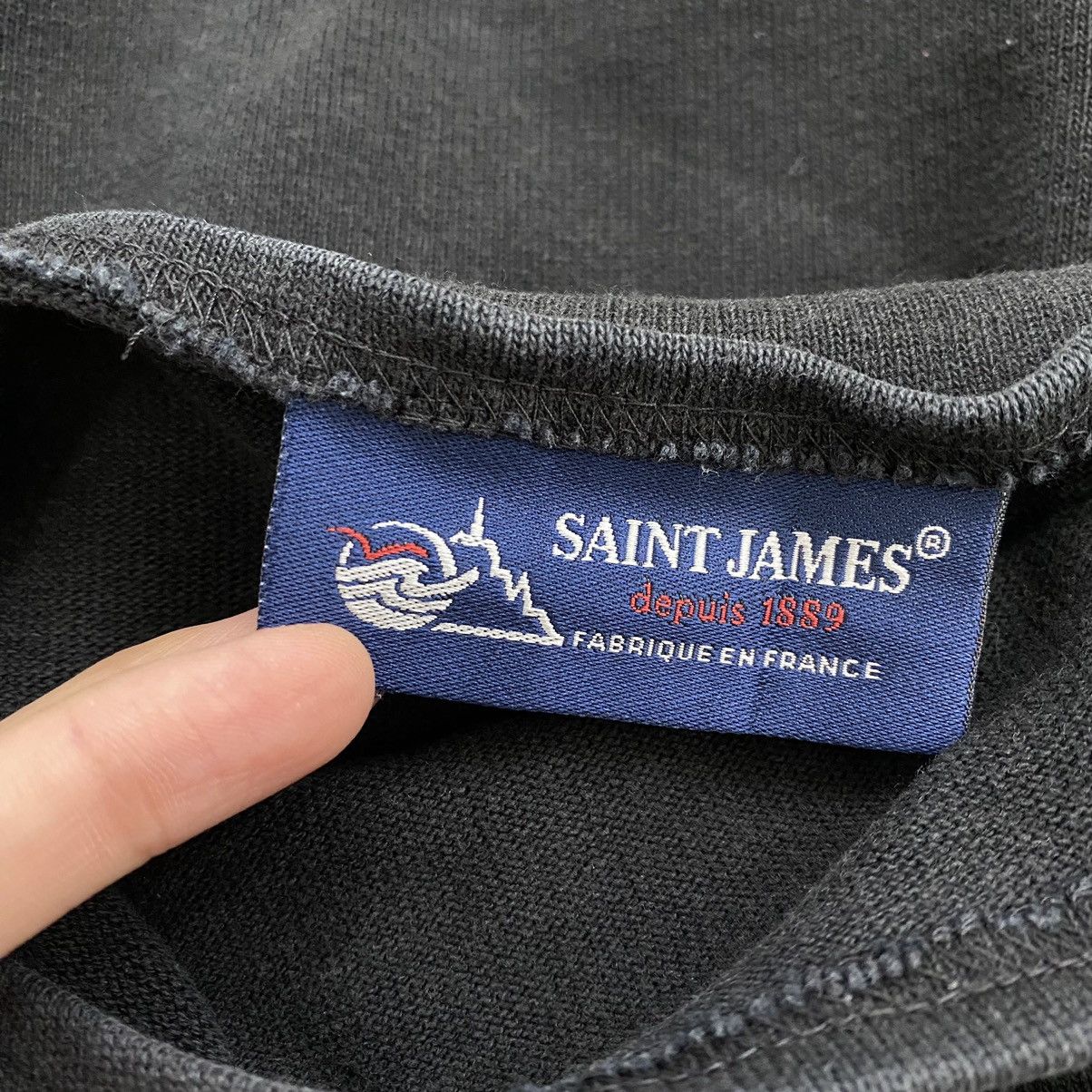 Saint James SAINT JAMES France Brand Plain Black Long Sleeve Shirt Size US S / EU 44-46 / 1 - 5 Thumbnail