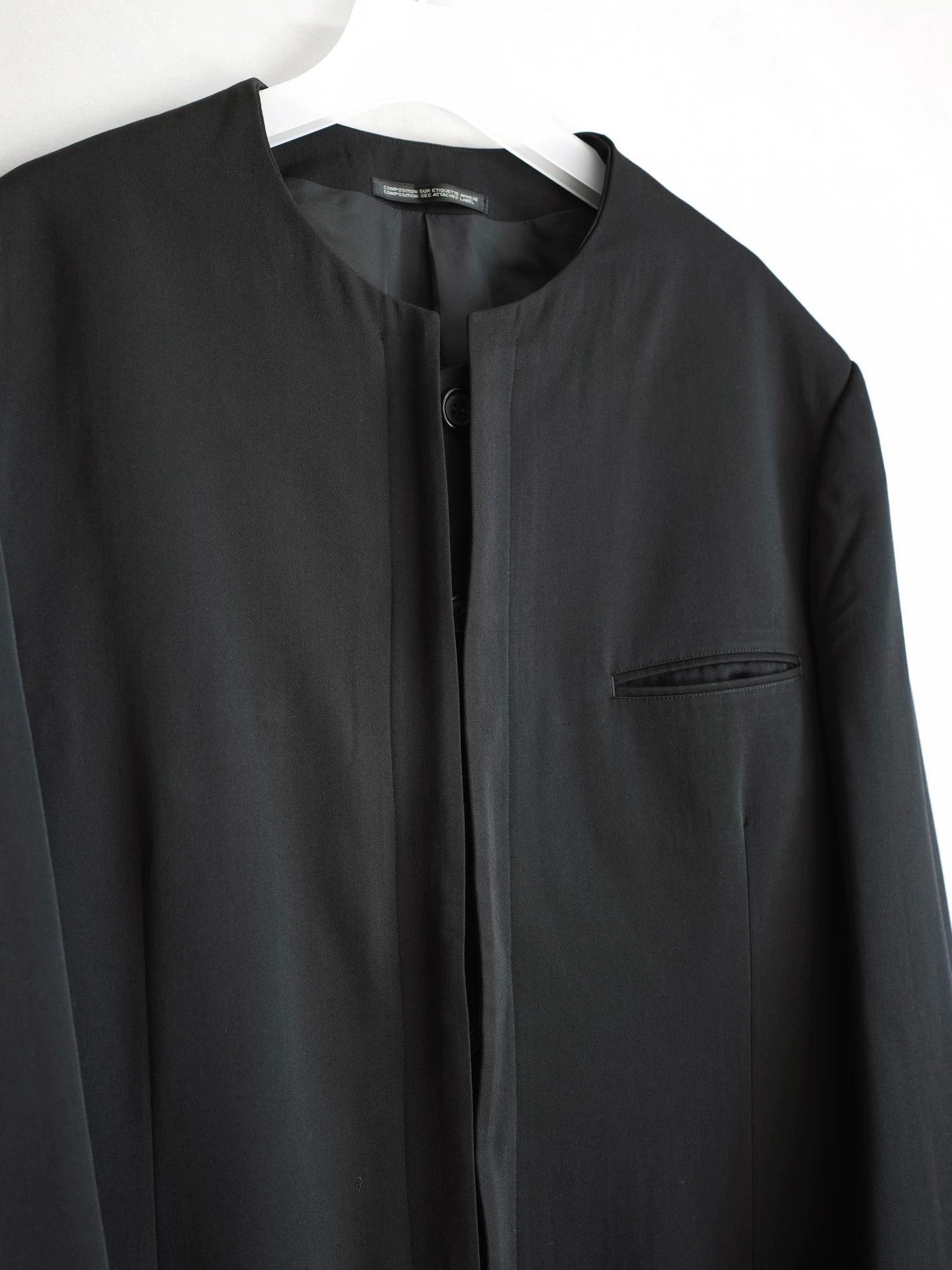Yohji Yamamoto Yohji Yamamoto Concealed Button Collarless Jacket Size US S / EU 44-46 / 1 - 3 Thumbnail