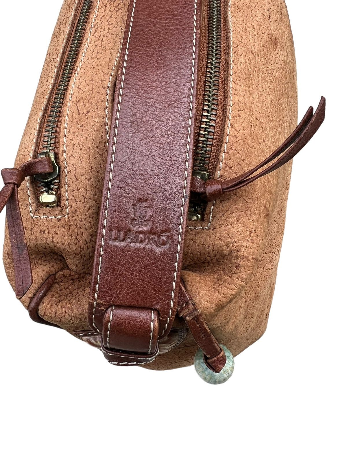 Leather Vintage LLADRO Stains Patina Huge Leather Bag Size ONE SIZE - 18 Thumbnail
