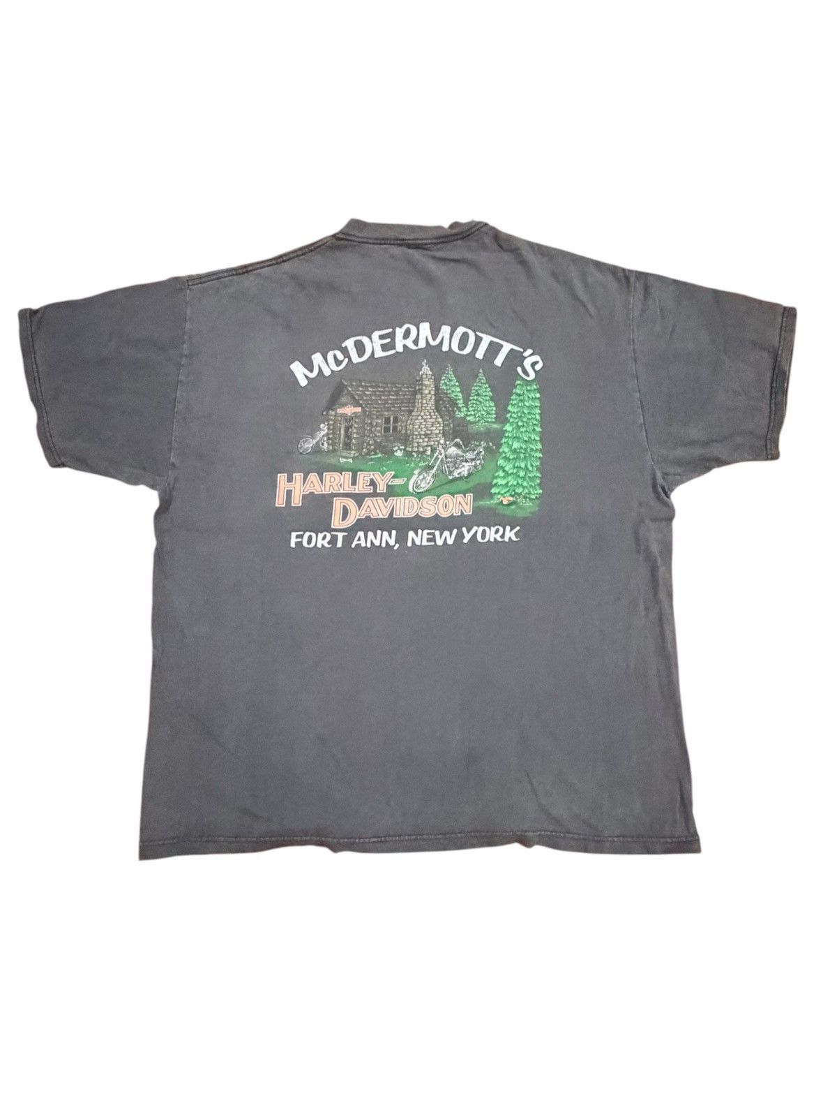 Harley Davidson Vintage Sunfaded Harley Davidson Flame Logo Backhit Size US XL / EU 56 / 4 - 1 Thumbnail