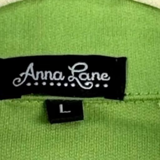Vintage Anna Lane Women Sweatshirt L Pullover 1/4 Zip Lime Green Pink Mermaid Retro Size L / US 10 / IT 46 - 3 Thumbnail
