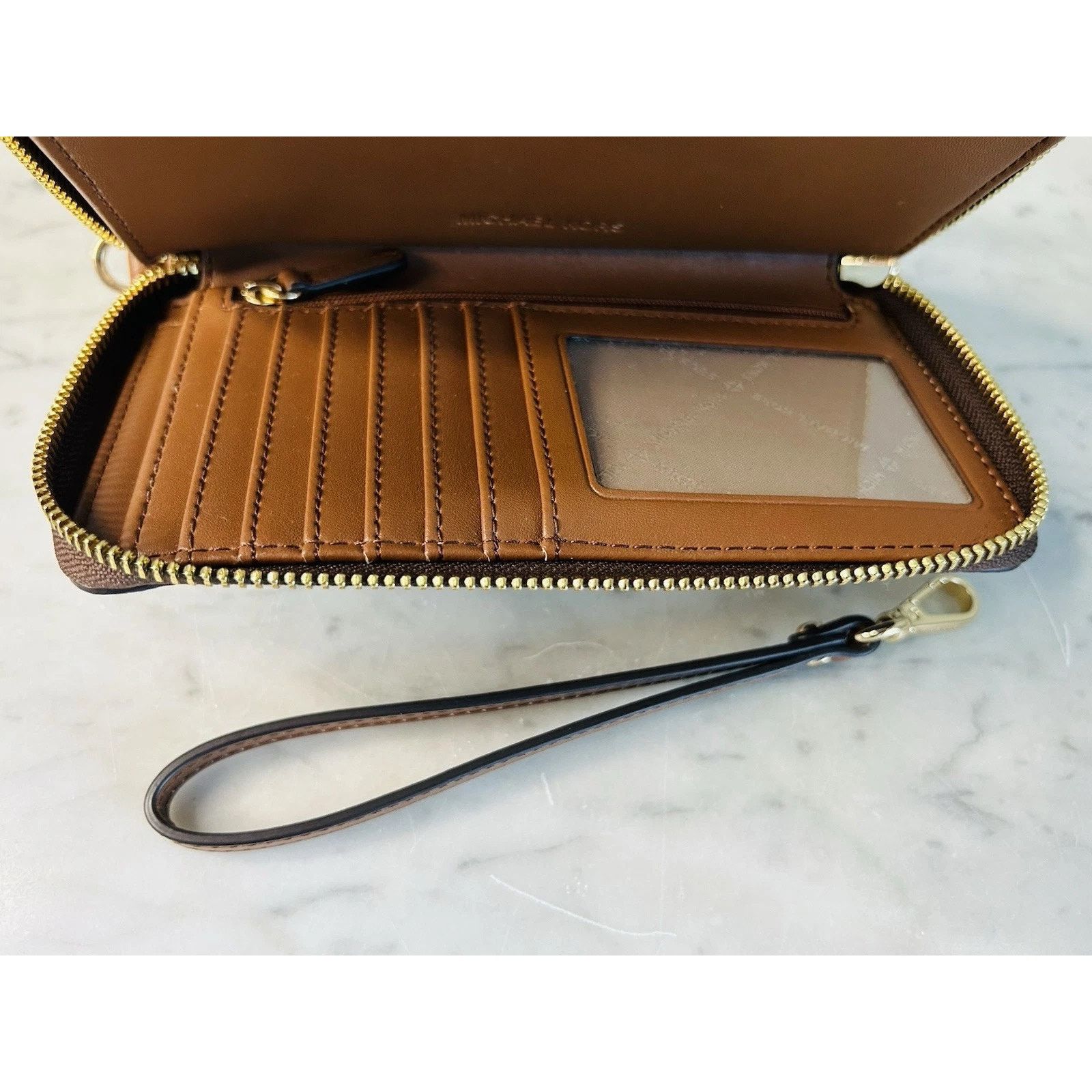 Michael Kors NEW Michael Kors Brown Jet Set Travel Wallet Large Wristlet Size ONE SIZE - 13 Thumbnail
