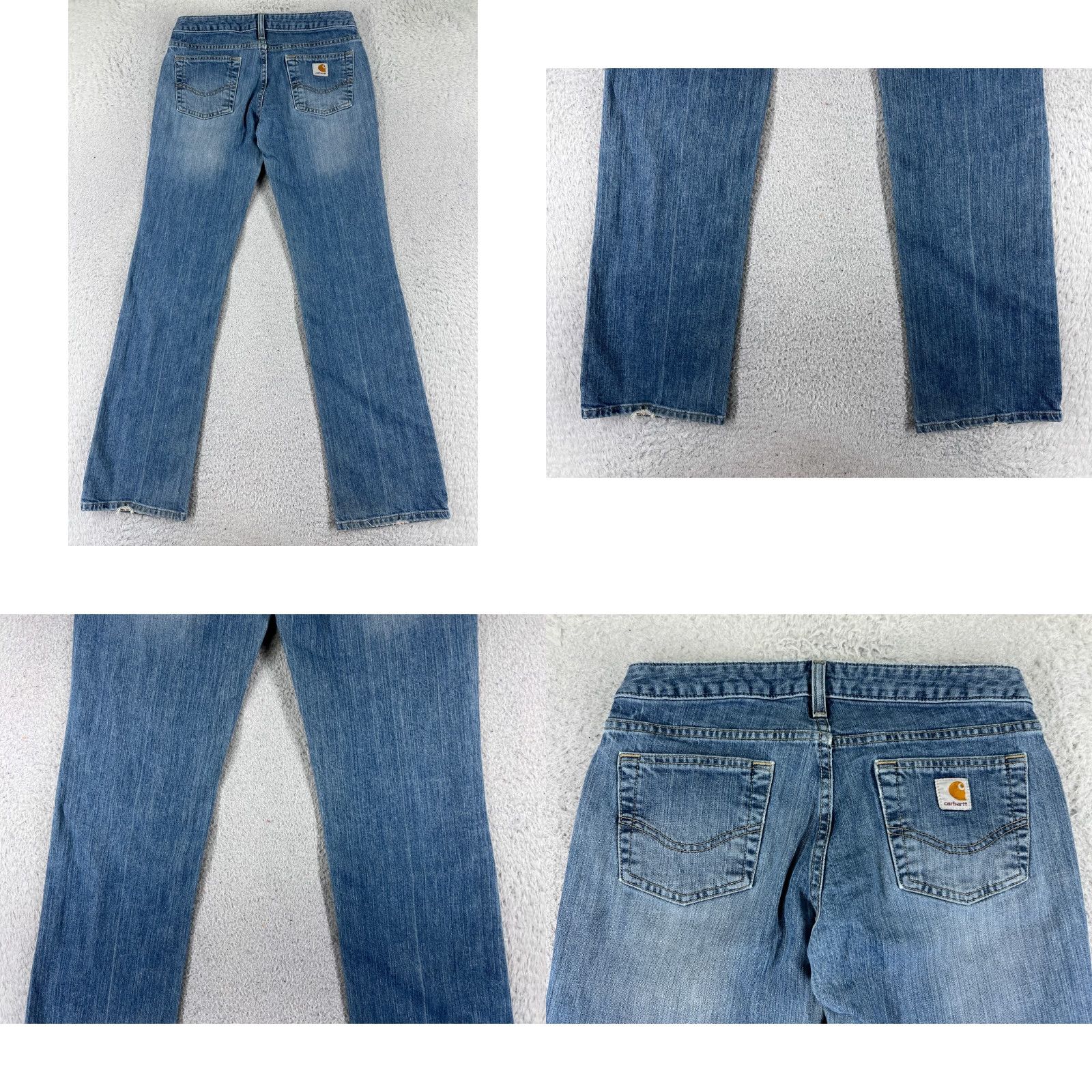 Carhartt Carhartt Jeans Womens 27 Blue Denim Bootcut 5-Pocket Regular Inseam 31 Cotton Blend Stretch Hem Wear Vintage No Size 27" / US 4 / IT 40 - 9 Thumbnail