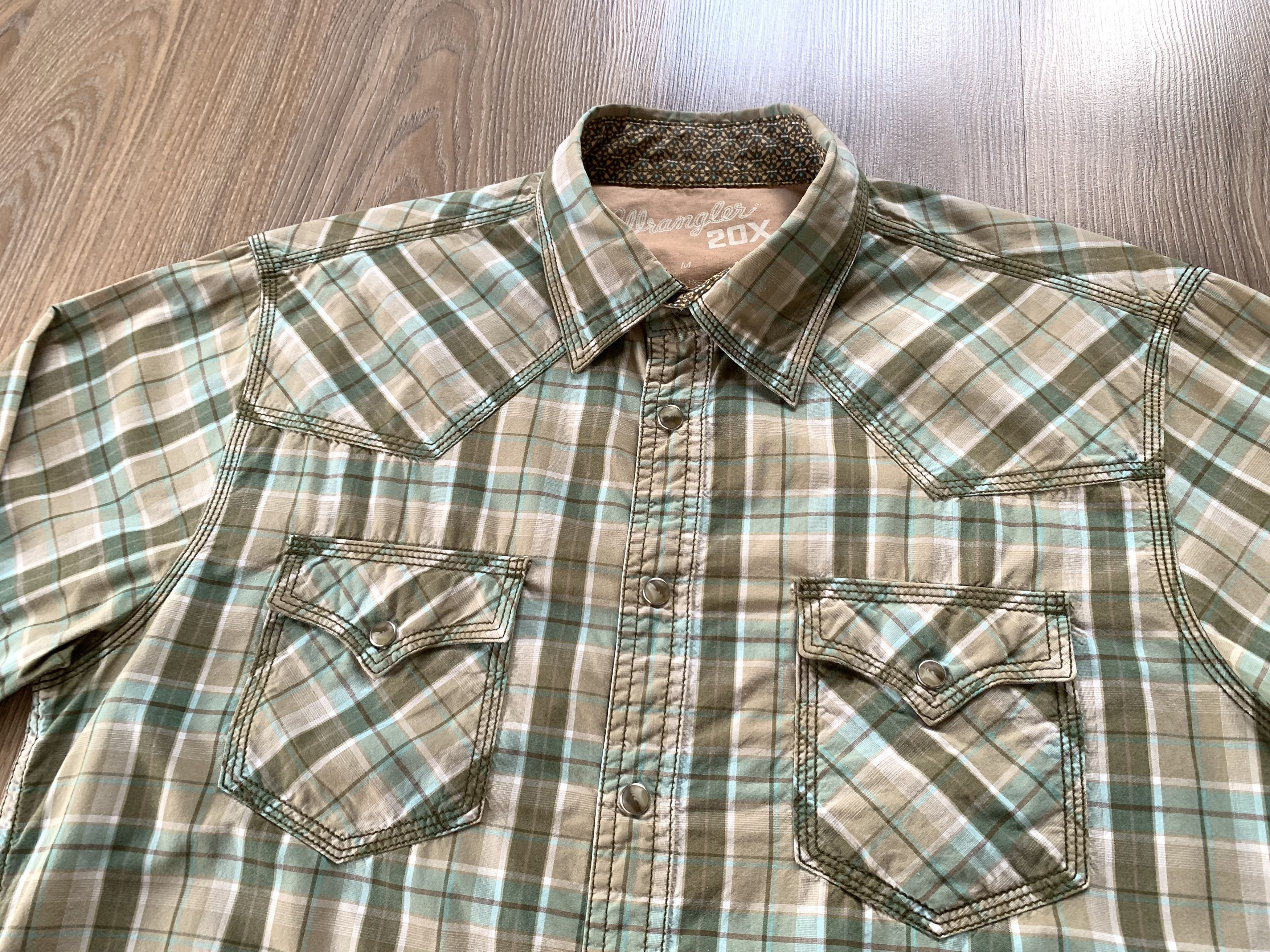 Vintage × Wrangler Wrangle 20X Plaid Cotton Long Sleeve Shirt Size US M / EU 48-50 / 2 - 4 Thumbnail