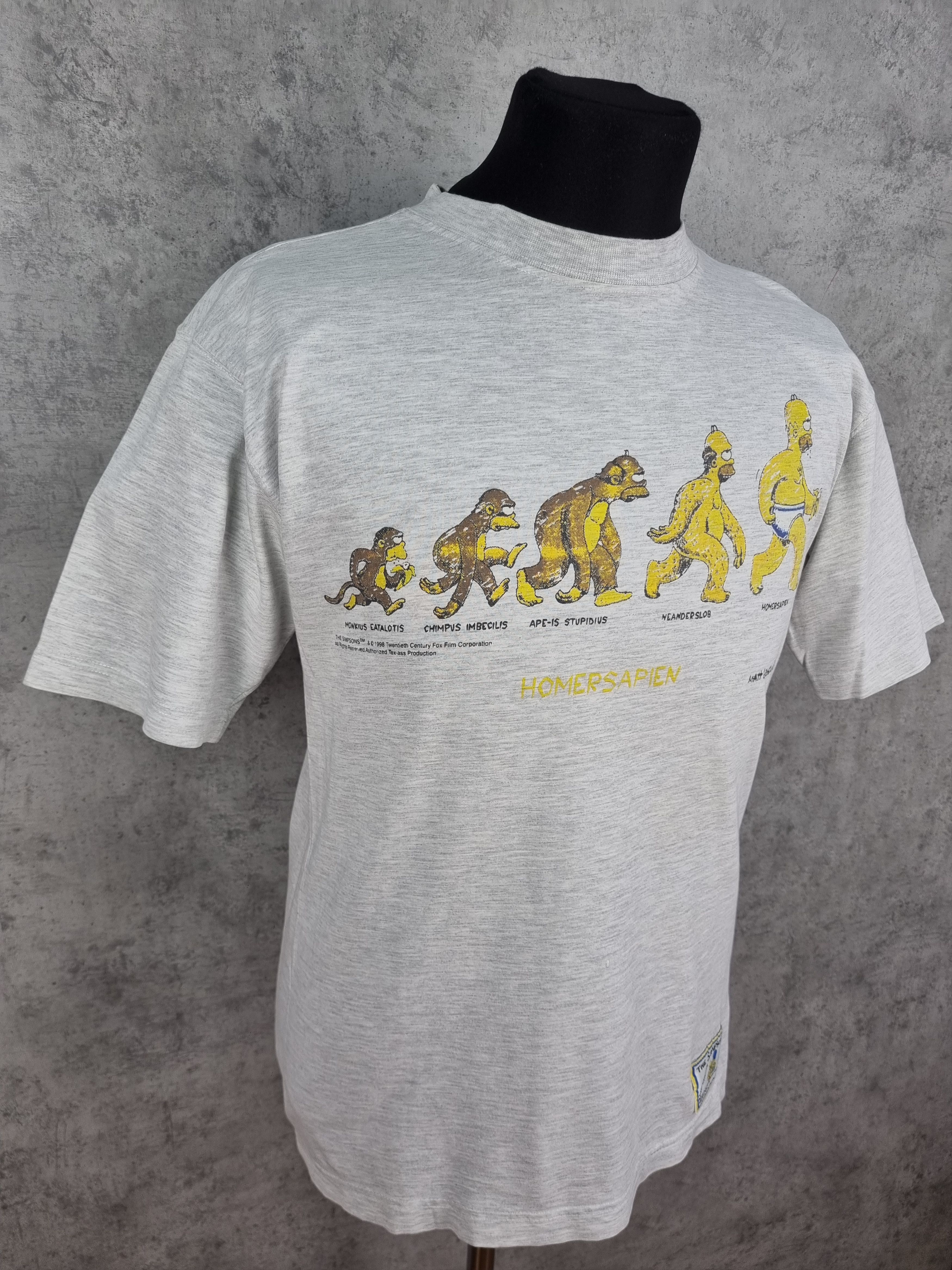 Cartoon Network × Nickelodeon × Vintage 98s The Simpsons Homer Sapiens Single Stitch Rare Print Size US L / EU 52-54 / 3 - 10 Thumbnail