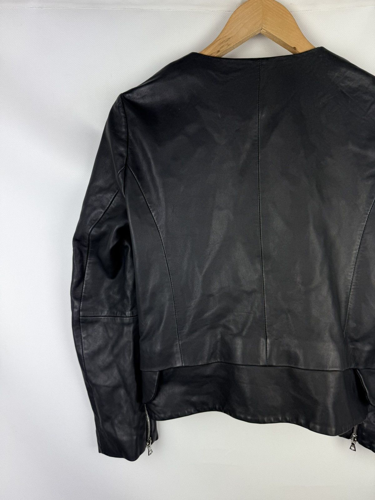 Sandro Sandro Paris Ladies Lamb Leather Biker Jacket Size ~ L Size L / US 10 / IT 46 - 14 Thumbnail