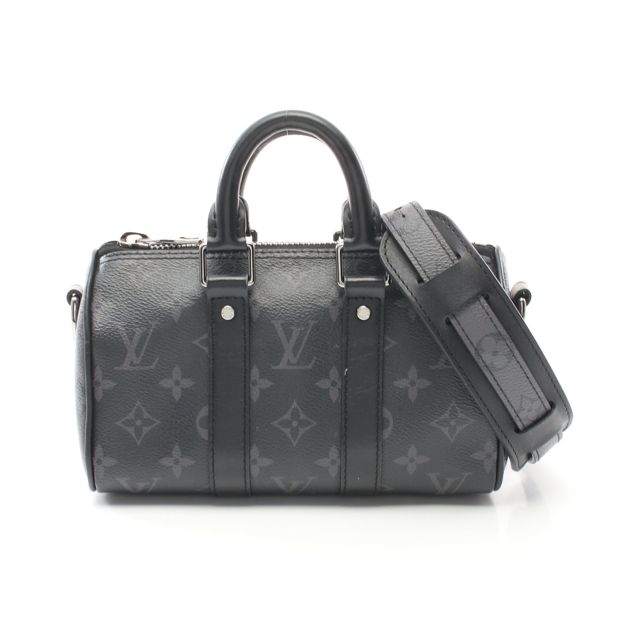 Louis Vuitton Keepall Xs Monogram Eclipse Handbag Leather Black