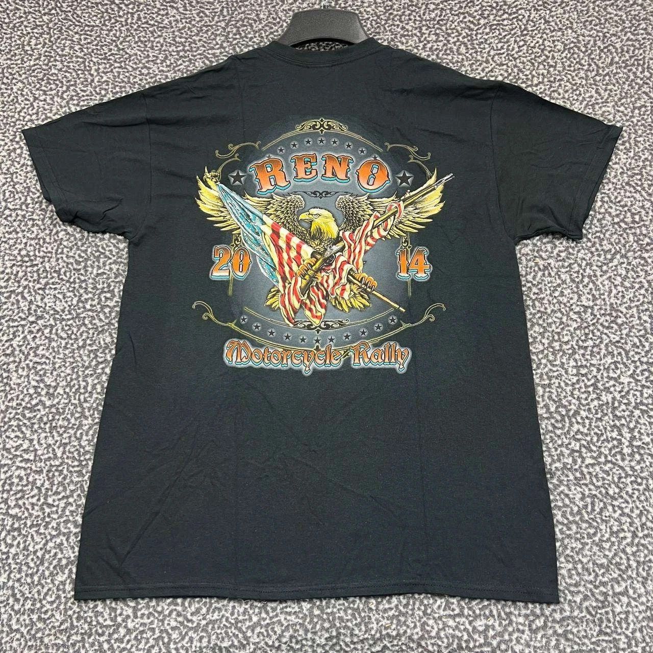 Gildan Vintage Reno Motorcycle Rally Shirt Men L Short Sleeve New Size US L / EU 52-54 / 3 - 1 Thumbnail