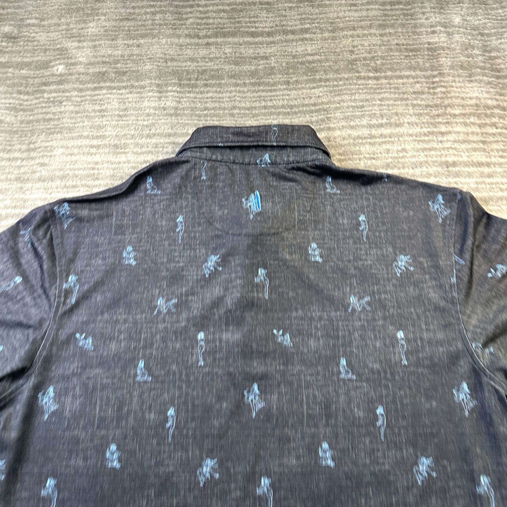 johnnie-O Johnnie-O Polo Shirt Mens M Black Blue All Over Print Golf Performance Shirt Size US M / EU 48-50 / 2 - 4 Thumbnail