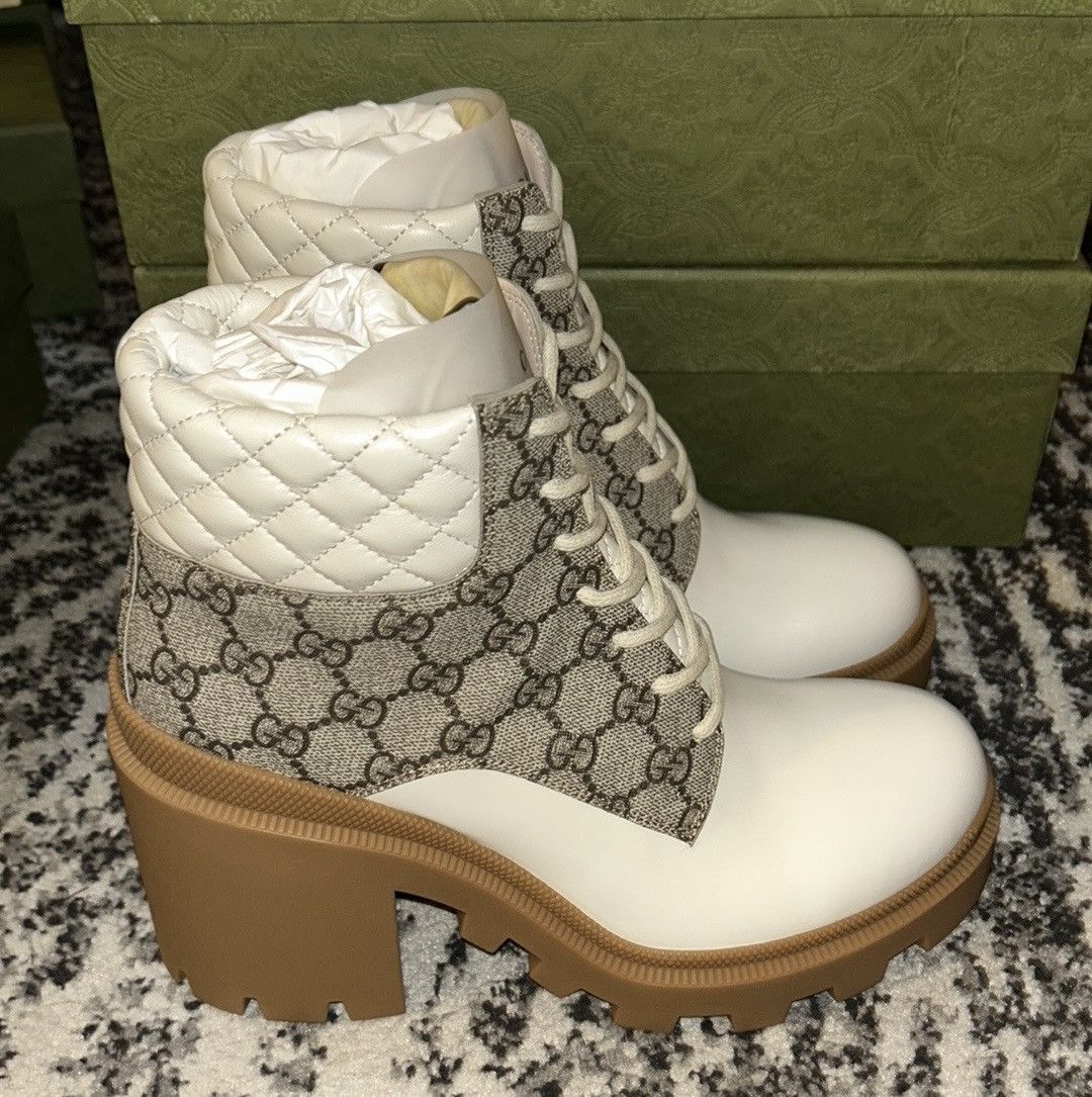 Gucci Gucci Women's GG Platform High Block Heel Ankle Boots Size US 10 / IT 40 - 9 Thumbnail