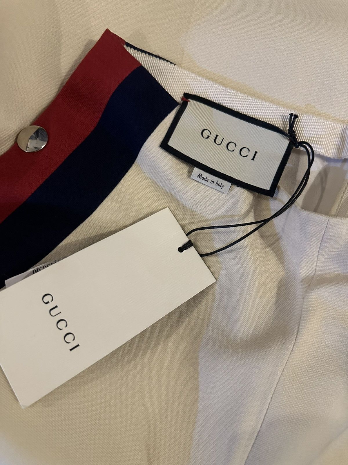 Gucci GUCCI WHITE STUD EMBELLISHED WIDE-LEG PANTS Size 27" / US 4 / IT 40 - 3 Thumbnail
