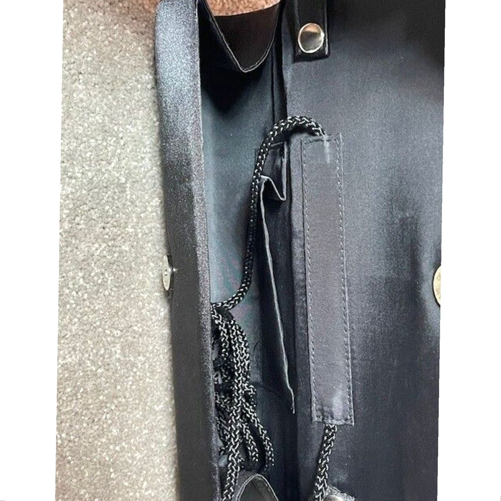 Vintage VINTAGE Black Satin Evening Shoulder Bag Old Hollywood Glam Formal Prom Size ONE SIZE - 6 Thumbnail