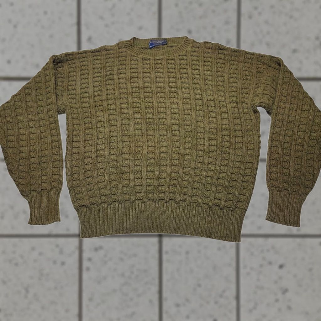 Olive VINTAGE United States Sweaters Pullover Knit Olive Green Men's Size L 90s USA Retro Size US L / EU 52-54 / 3 - 1 Thumbnail