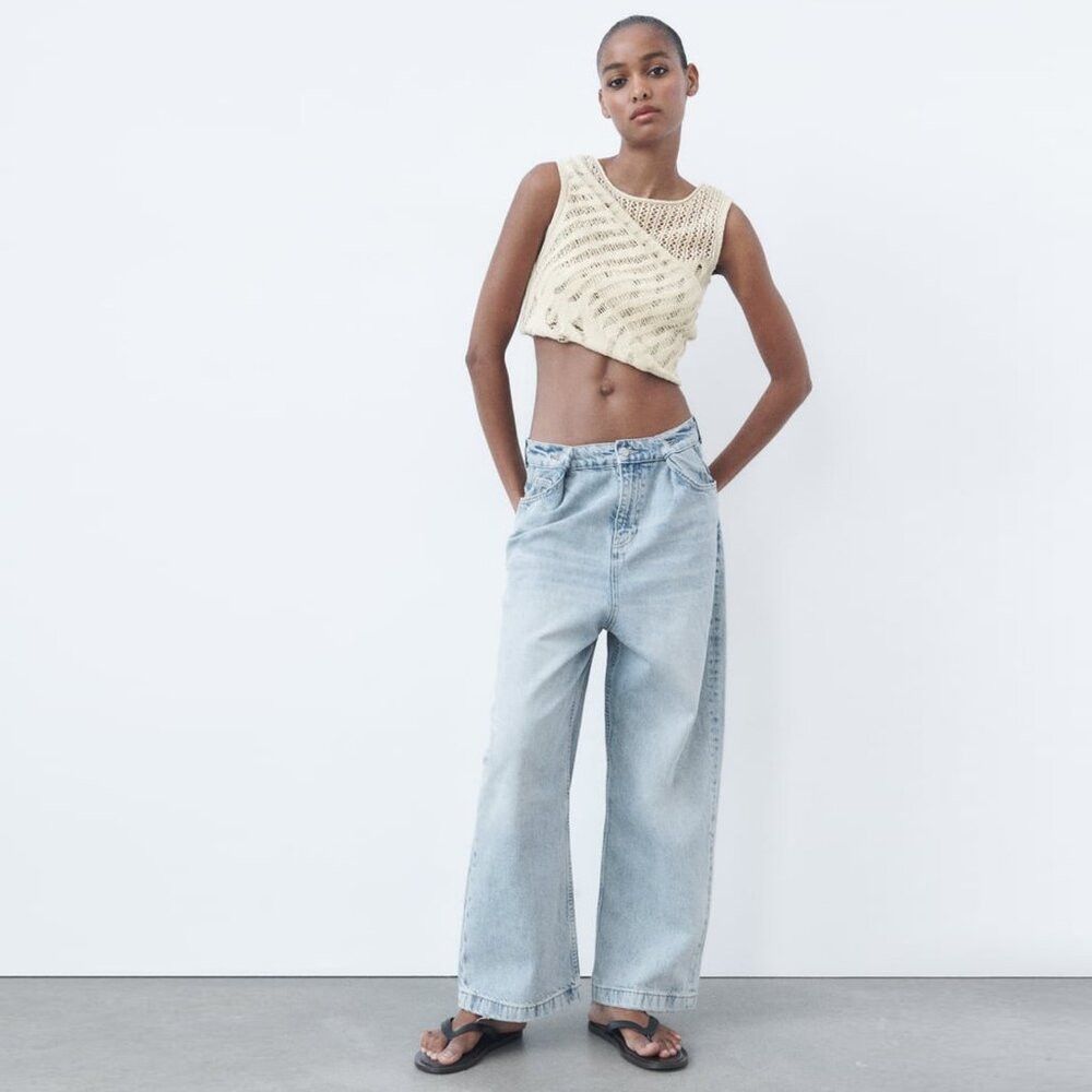 Zara NWT New Zara Ivory Knit Sleeveless Cotton Top Size S Size S / US 4 / IT 40 - 1 Thumbnail