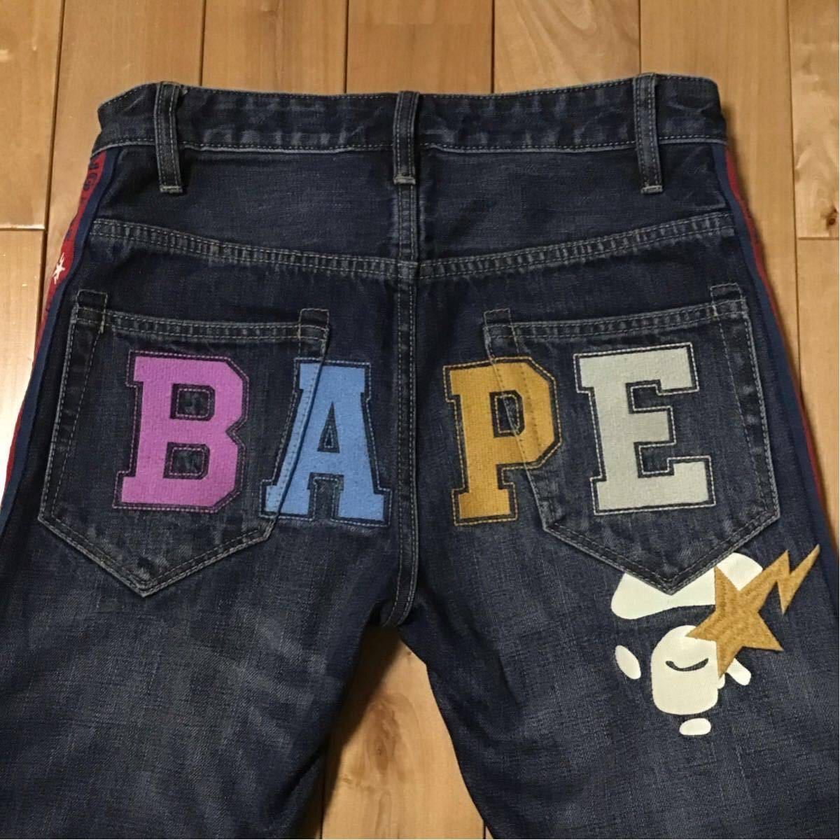 Bape BAPE STA LOGO embroidery slim fit denim pants APE ★size S Size US 30 / EU 46 - 5 Thumbnail