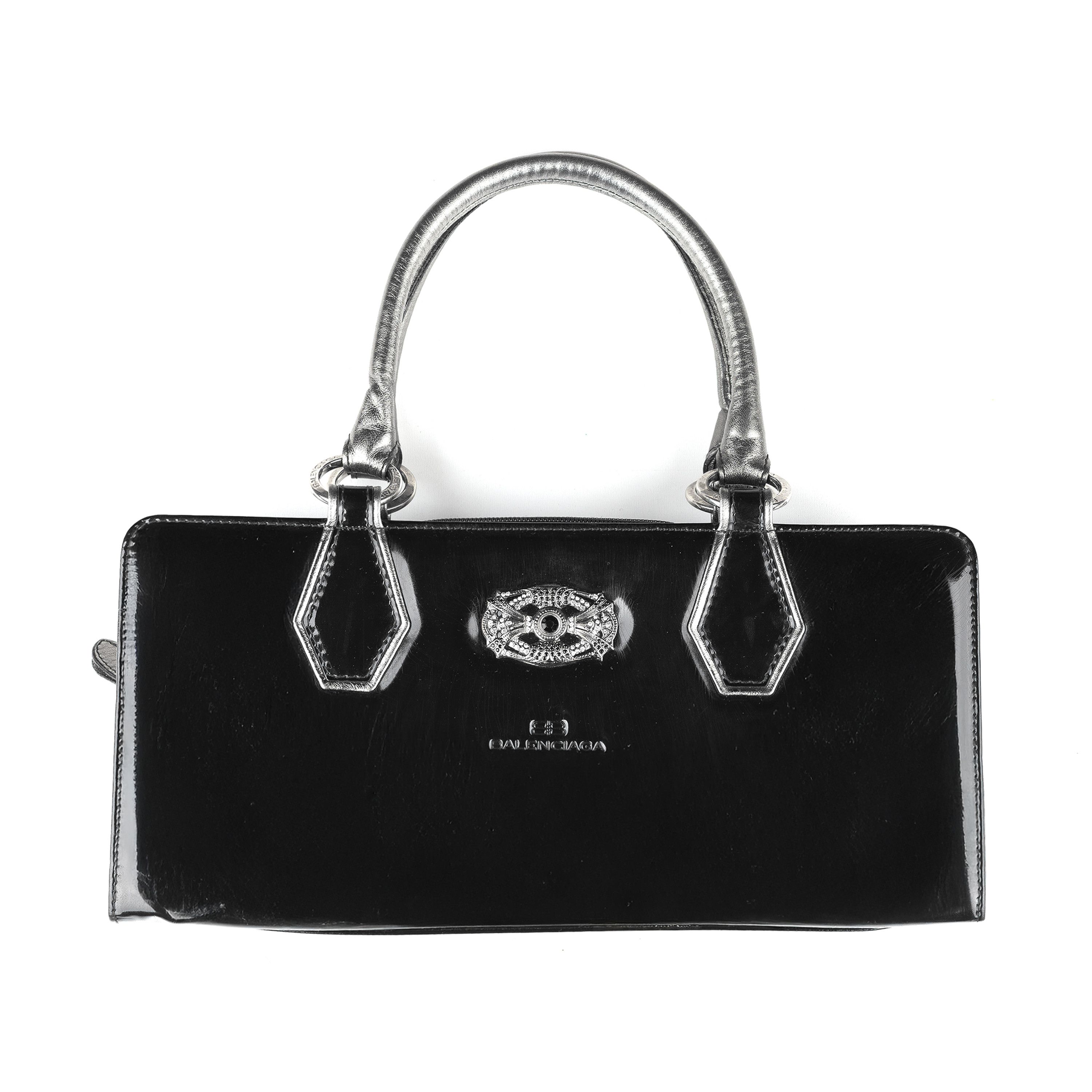 Balenciaga Balenciaga Paris Black Patent Leather Vintage Shoulder Bag Size ONE SIZE - 4 Thumbnail