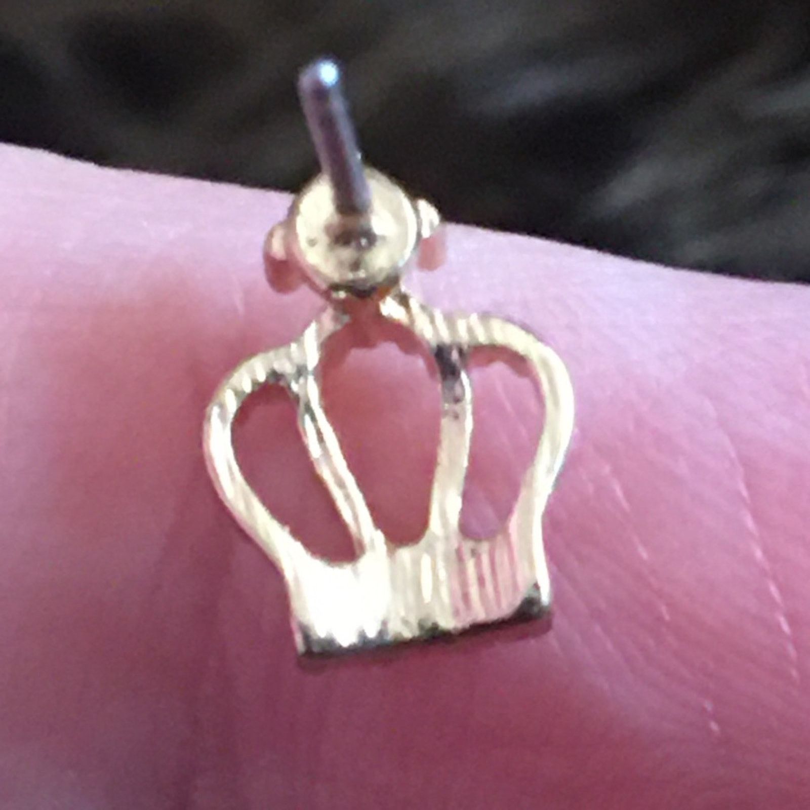 Jewelry Gold crown rhinestone accent pierced earrings Size ONE SIZE - 3 Thumbnail