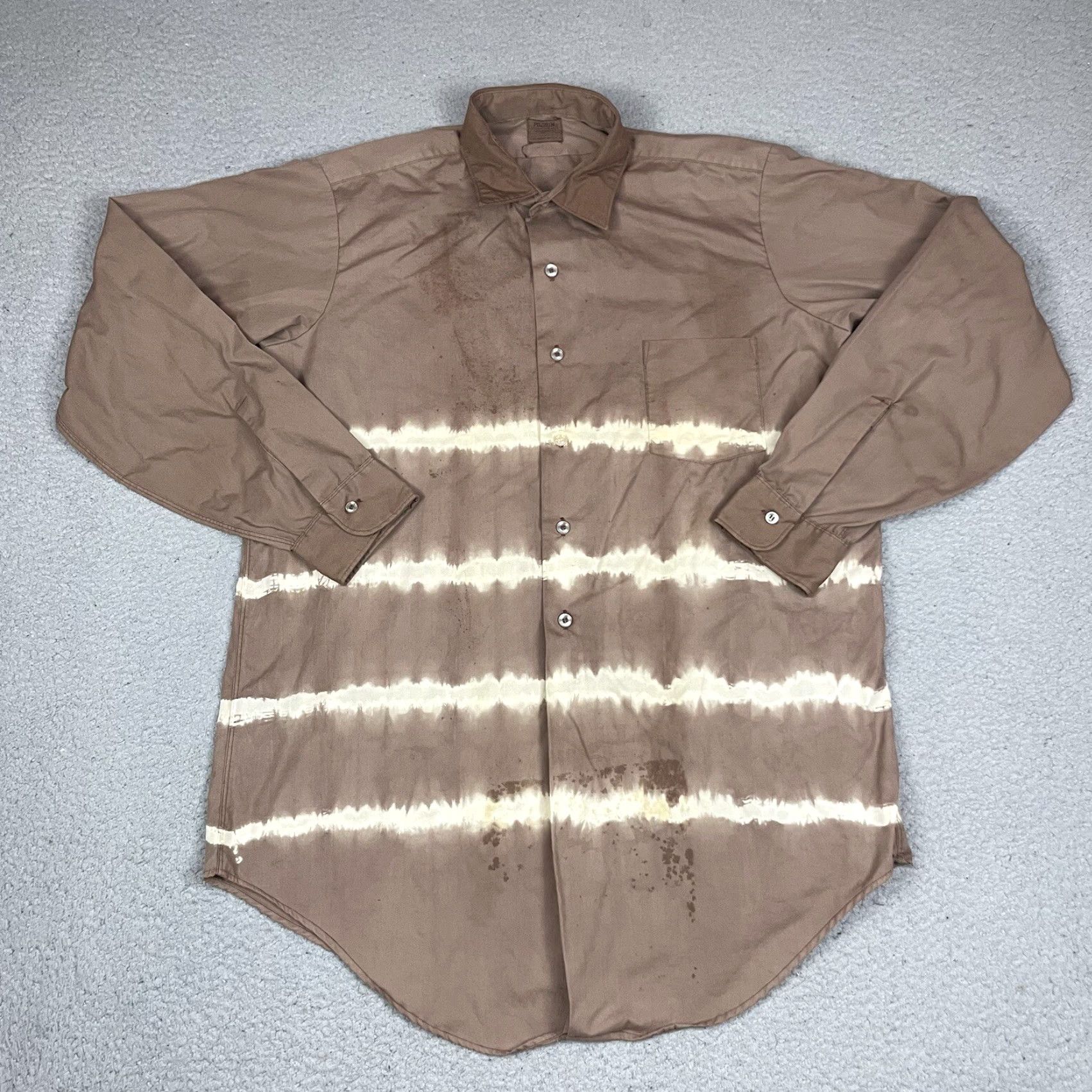 Vintage VINTAGE Pilgrim Shirt Adult XL Brown Sears Dyed Distressed Button Faded Cotton Western Rockabilly Long Sleeve 1961 Mens/Unisex Size US XL / EU 56 / 4 - 2 Thumbnail