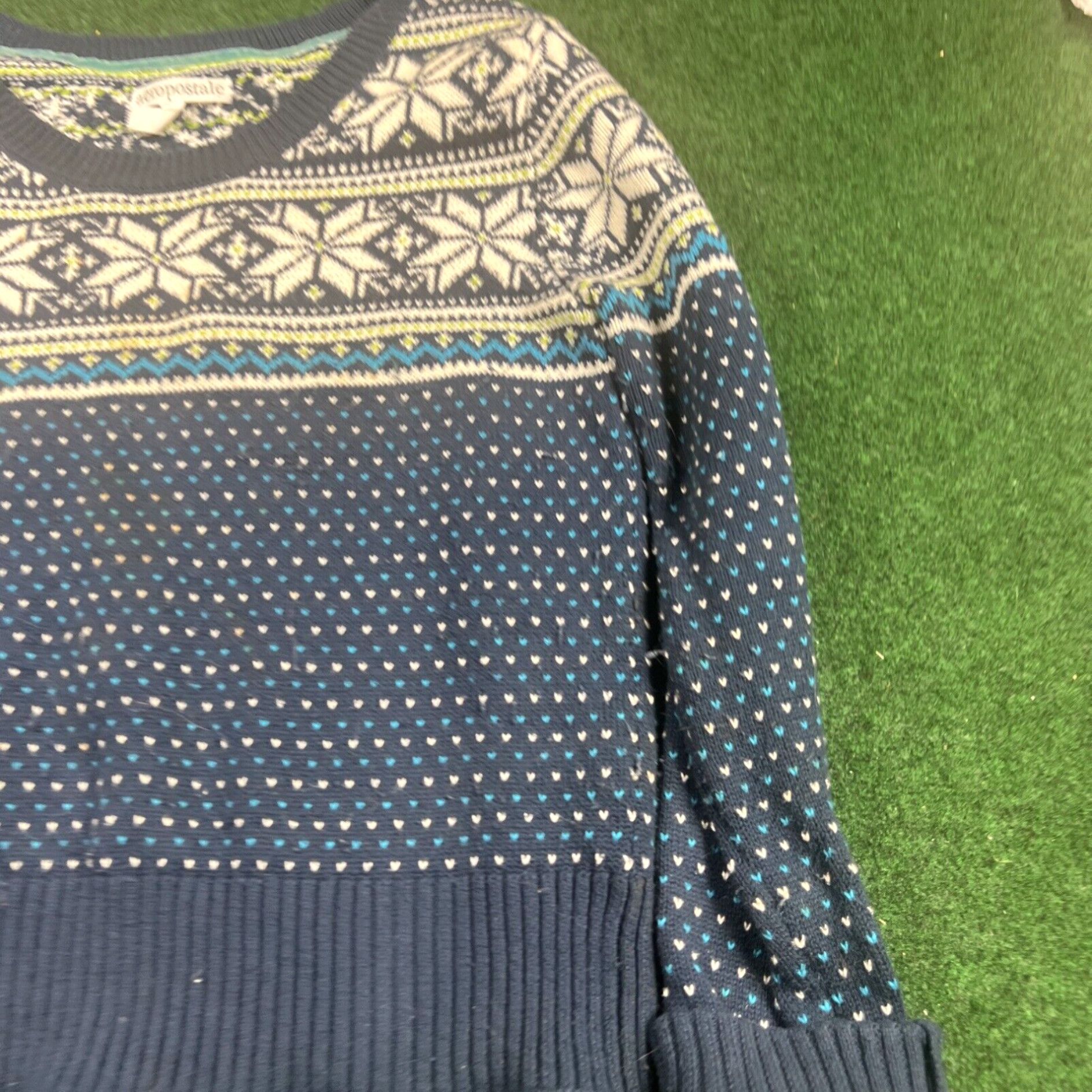 Vintage Aeropostale Size L Women’s knitted blue Sweater Size L / US 10 / IT 46 - 4 Thumbnail