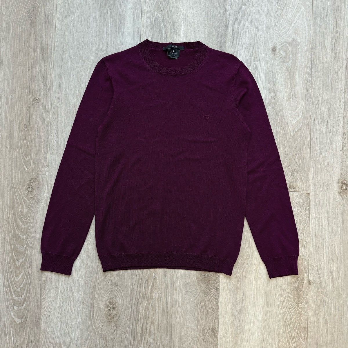 image of Authentic Gucci By Tom Ford Wool Silk G Logo Sweater Purple, Men's (Size Small)