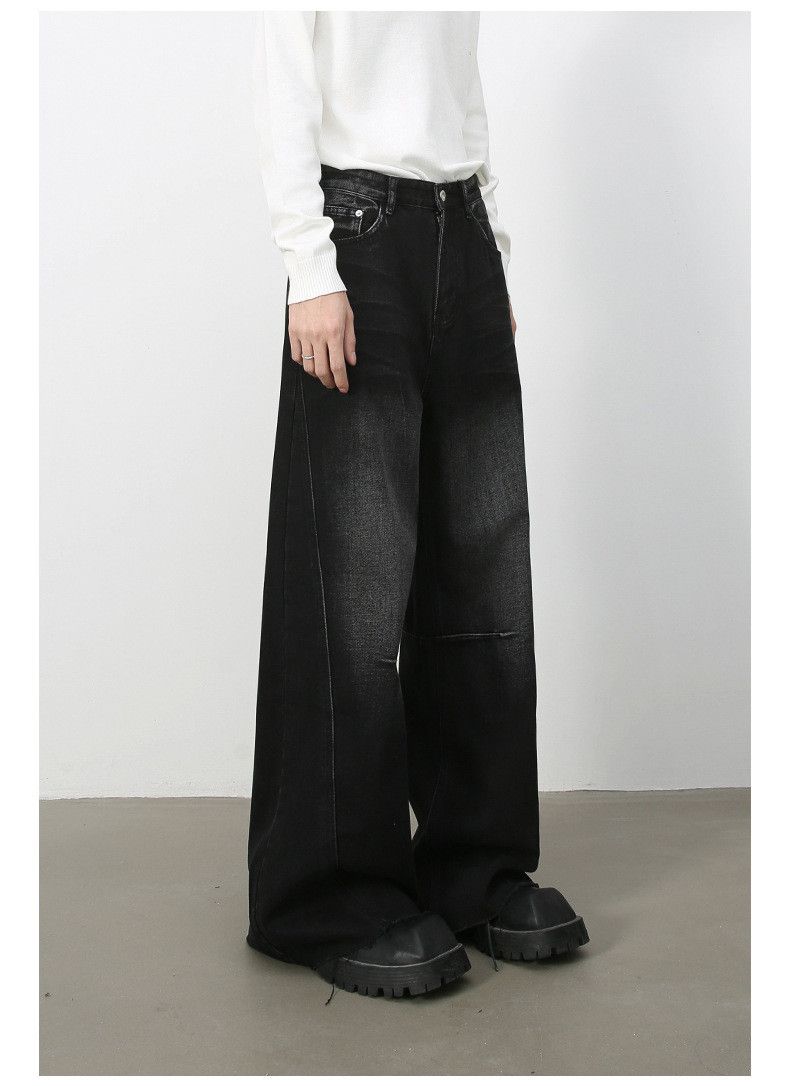 Japanese Brand American street patchwork men's straight leg loose jeans Size US 32 / EU 48 - 3 Thumbnail