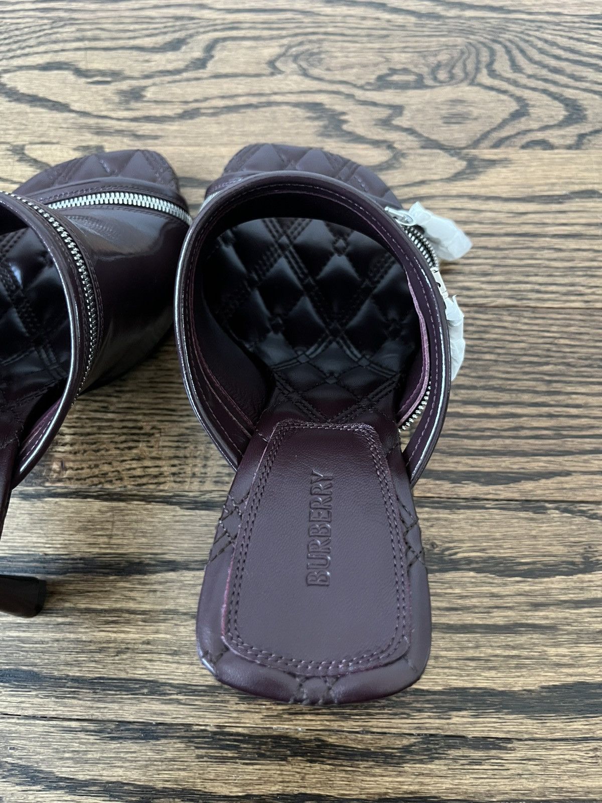 Burberry Burberry Leather Peep Sandals Size US 7.5 / IT 37.5 - 18 Thumbnail