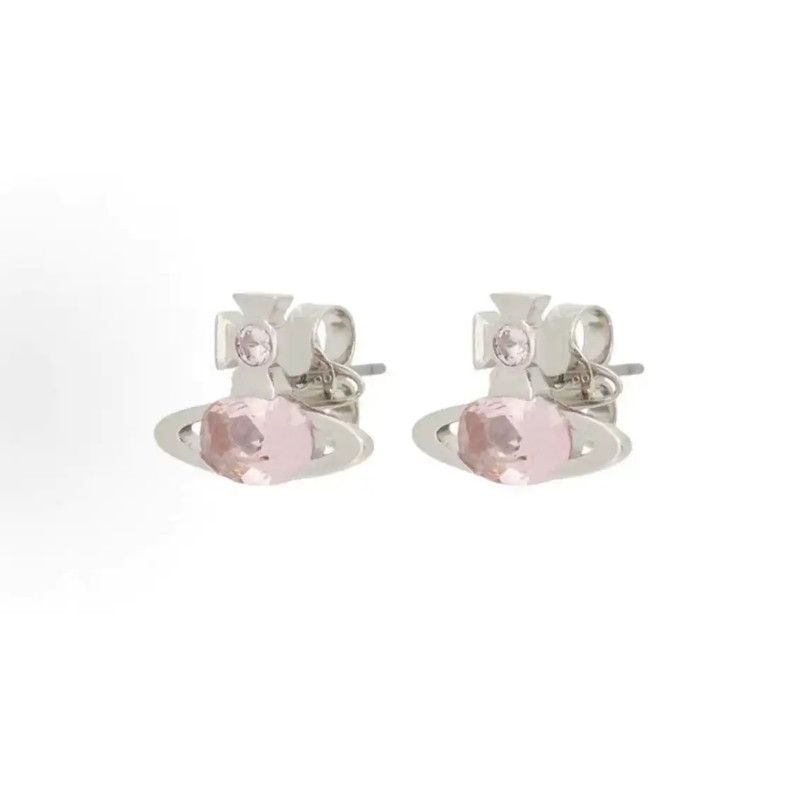 Vivienne Westwood Vivienne Westwood Pink Alloy Crystal Earrings 0089 Size ONE SIZE - 1 Thumbnail