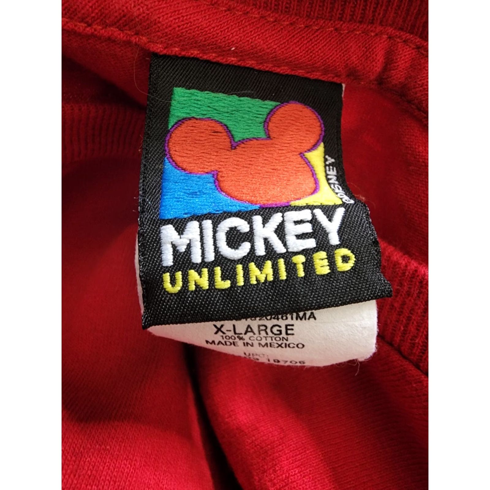 Mickey Unlimited VINTAGE Mickey Unlimited T-Shirt Mens XL Disney Double-Sided Postcard Graphic Red 100% Cotton Size US XL / EU 56 / 4 - 5 Thumbnail