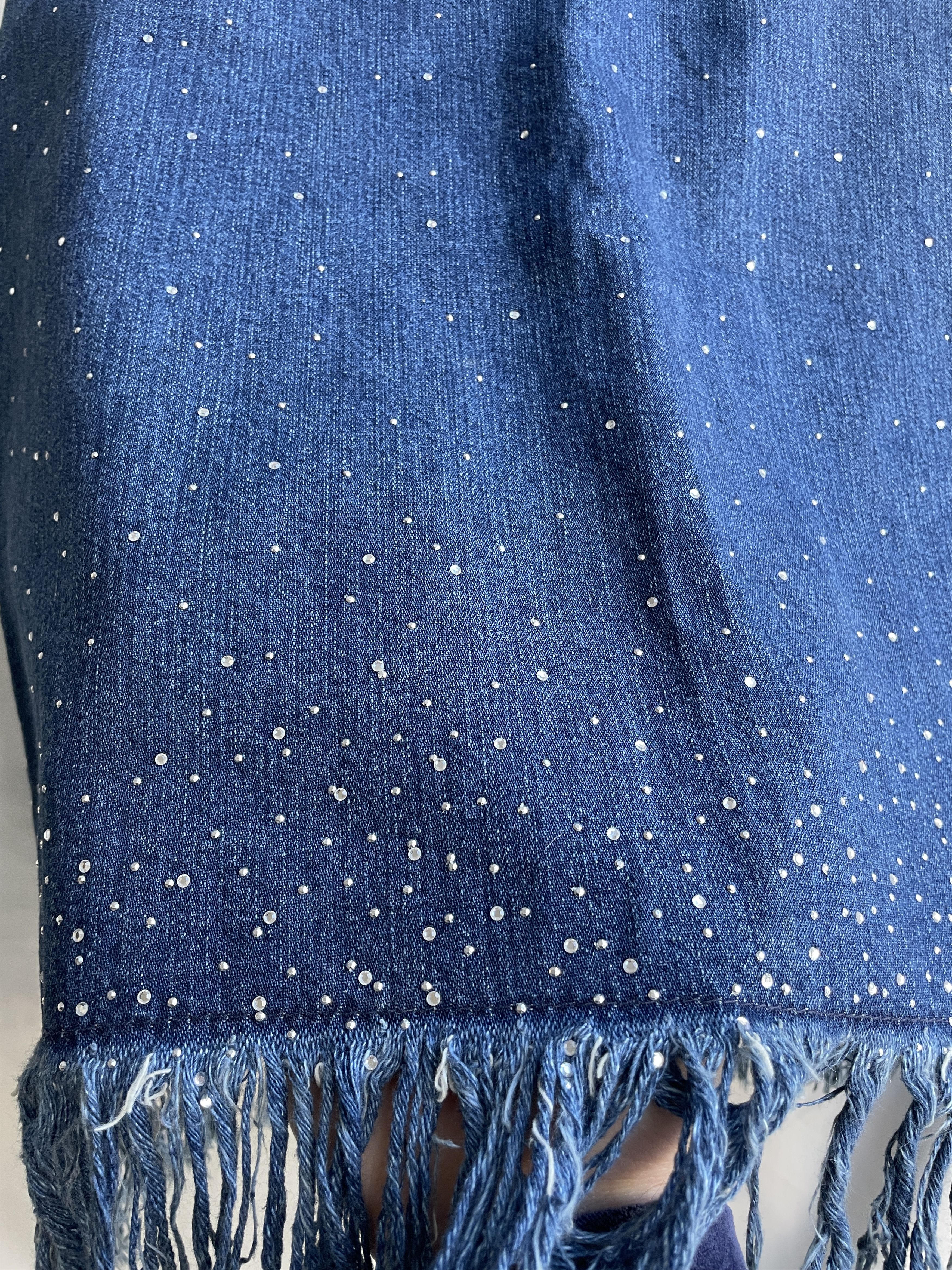 Fendi Fendi Vintage 00s Rhinestone Fringe Denim Midi Skirt Size 28 Size 28" / US 6 / IT 42 - 5 Thumbnail