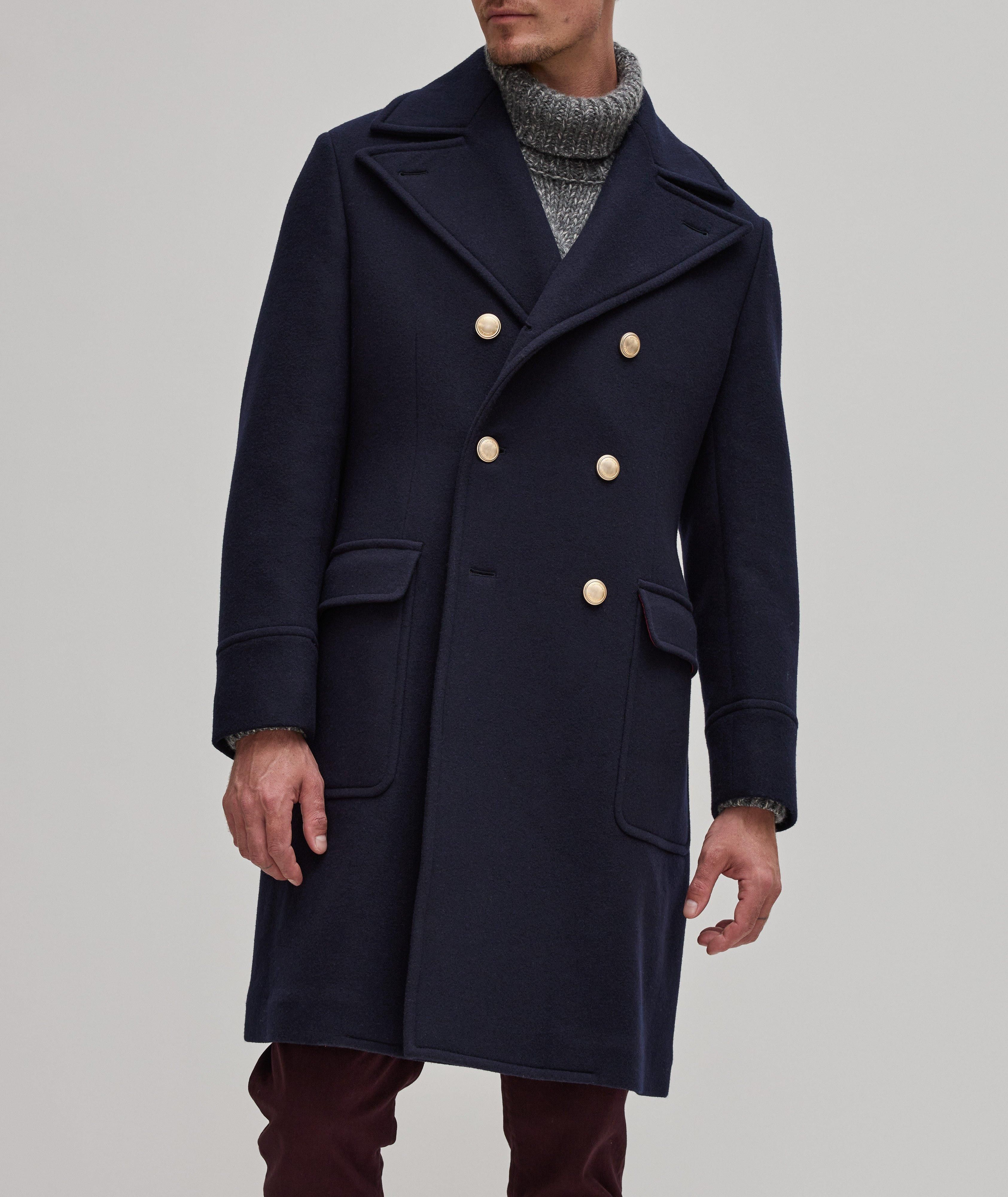 Brunello Cucinelli o1y0526 Double-breasted Coat in Midnight Blue Size US M / EU 48-50 / 2 - 2 Thumbnail