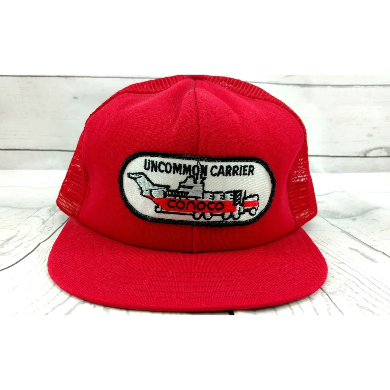 Vintage VINTAGE Conoco Uncommon Carrier Red SNAPBACK PATCH HAT Red Unbranded Adjustable Hat Mens Size ONE SIZE - 2 Thumbnail