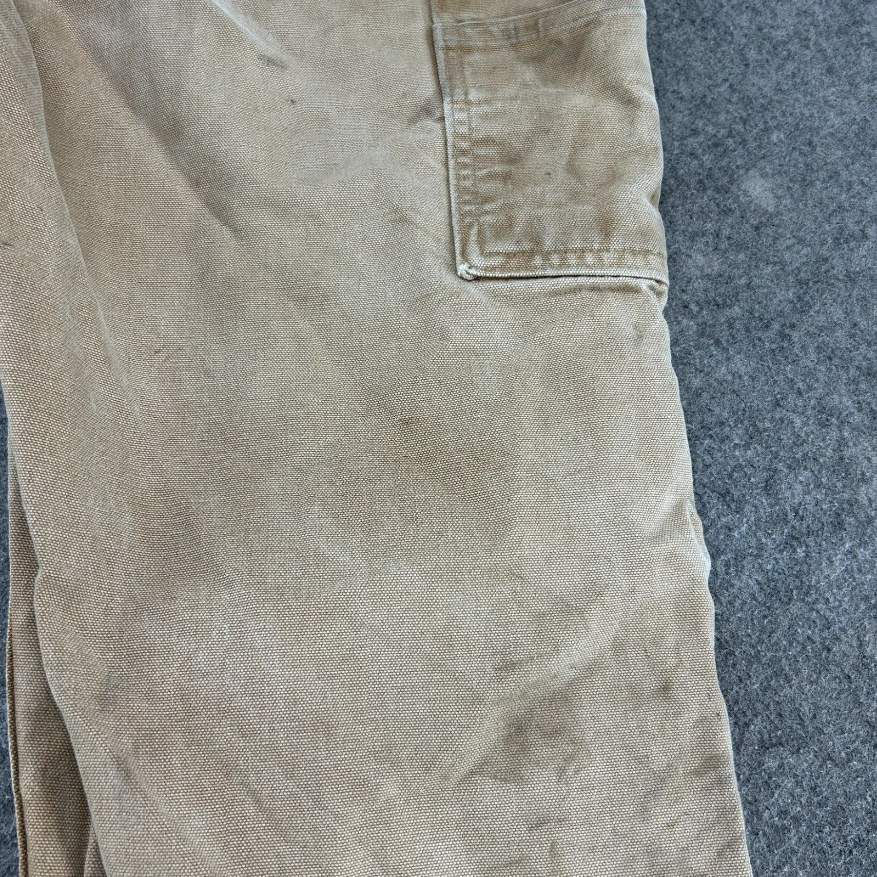 Carhartt VINTAGE Carhartt Jeans Mens 33x28 Brown Tan Carpenter Double Knee Loose Fit USA 90s Comfort Pockets Straight Seasonal Mens Size US 33 - 6 Thumbnail