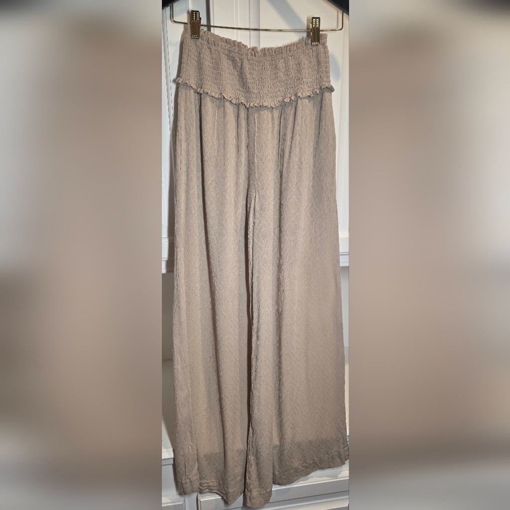 Anthropologie Anthropologie Mustard Seed NWT Wide Leg Pants Smocked Waist Size 27" / US 4 / IT 40 - 4 Thumbnail
