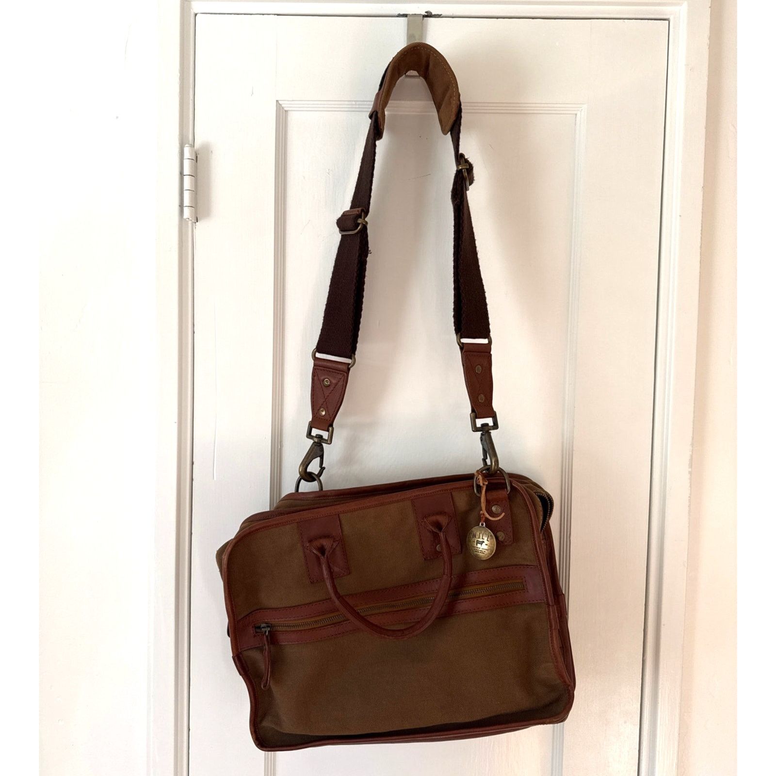Will Leather Goods Will Leather Goods Aldridge Briefcase in Tobacco Brown Size ONE SIZE - 6 Thumbnail