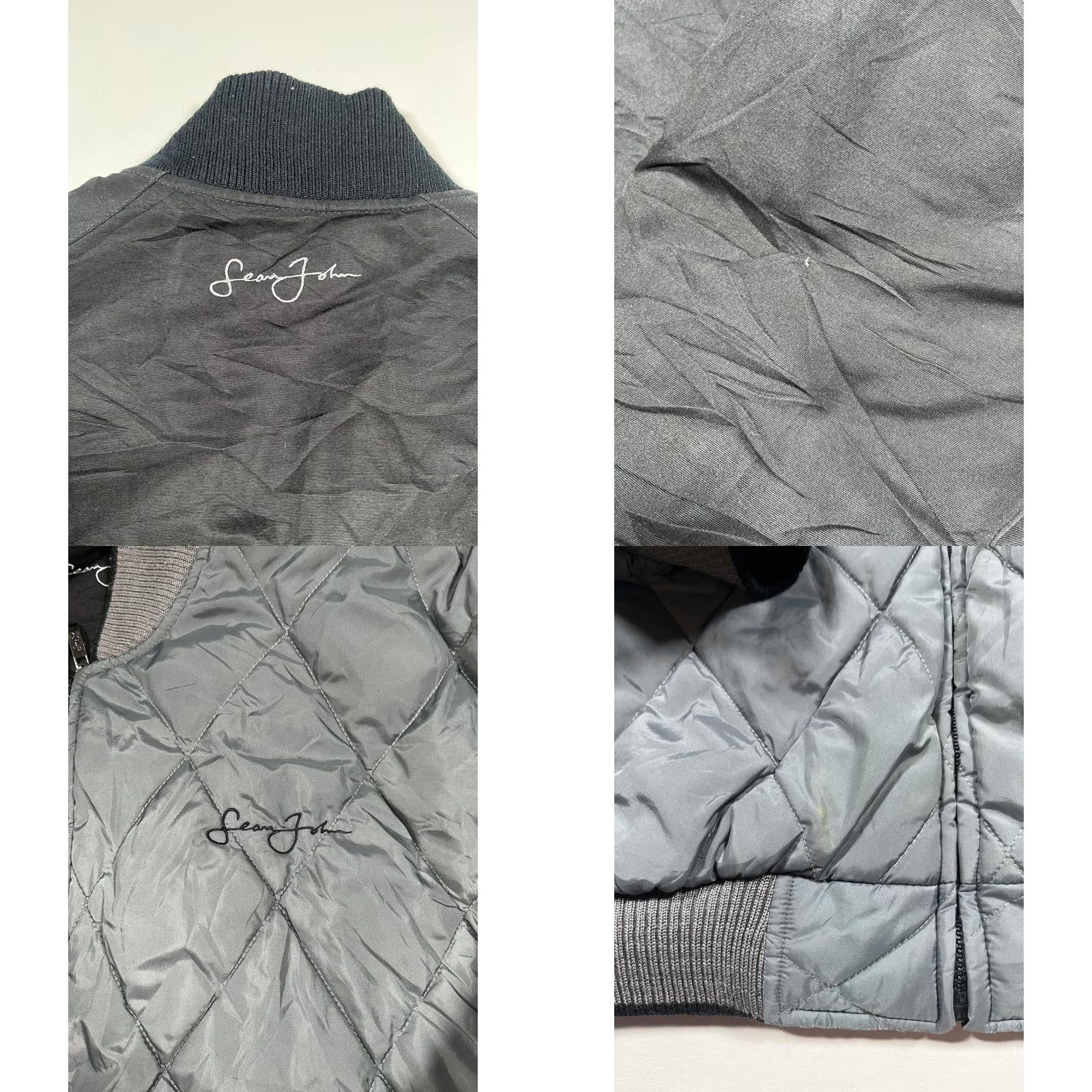Sean John Sean John Jacket Mens L Gray Reversible Quilted Bomber Insulated Hip Hop Zip Front Full Zip Pockets Stand-Up Collar Casual Winter Size US L / EU 52-54 / 3 - 8 Thumbnail