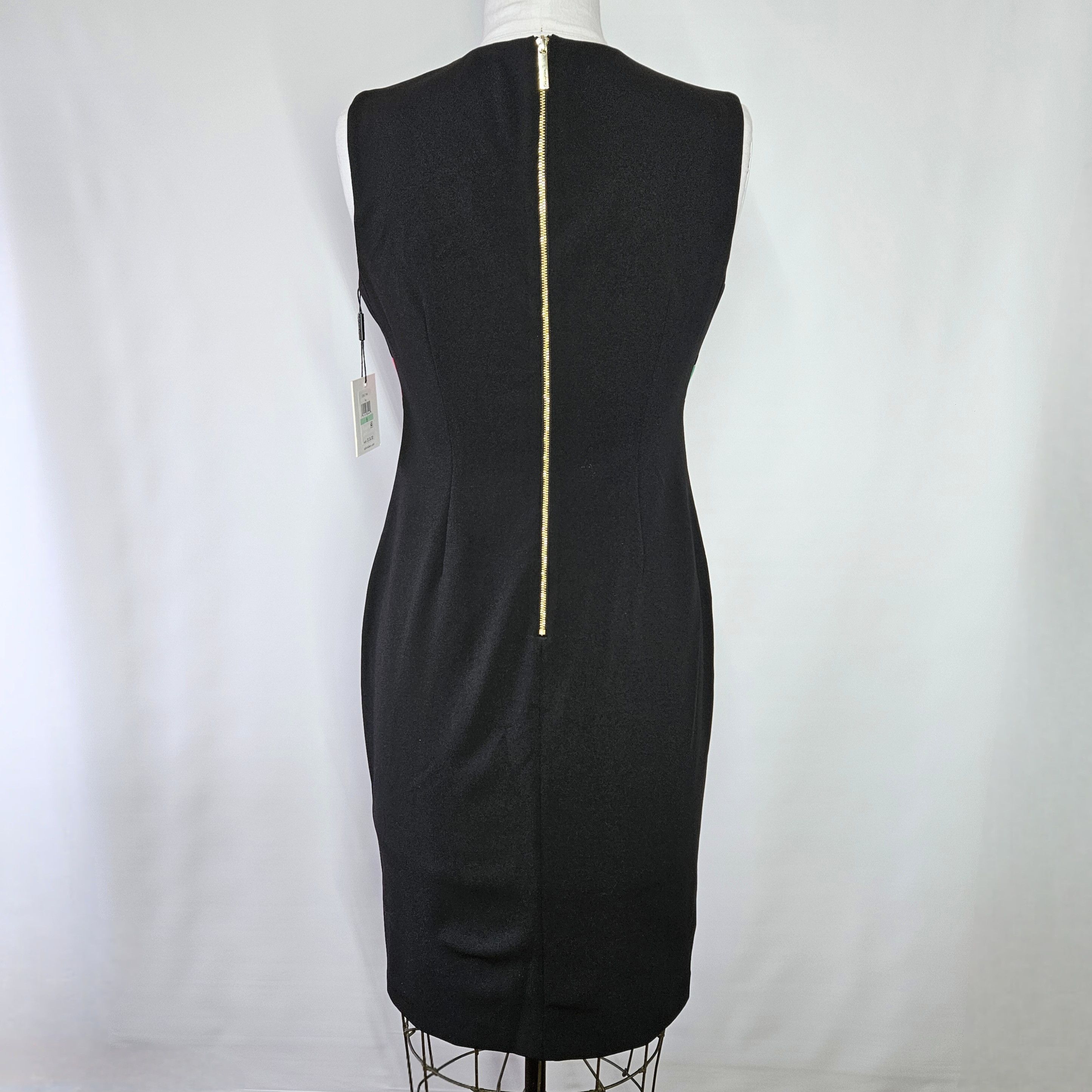 Calvin Klein Calvin Klein Size 8 Dress Black Striped Bodycon Artsy Sleeve Size M / US 6-8 / IT 42-44 - 3 Thumbnail