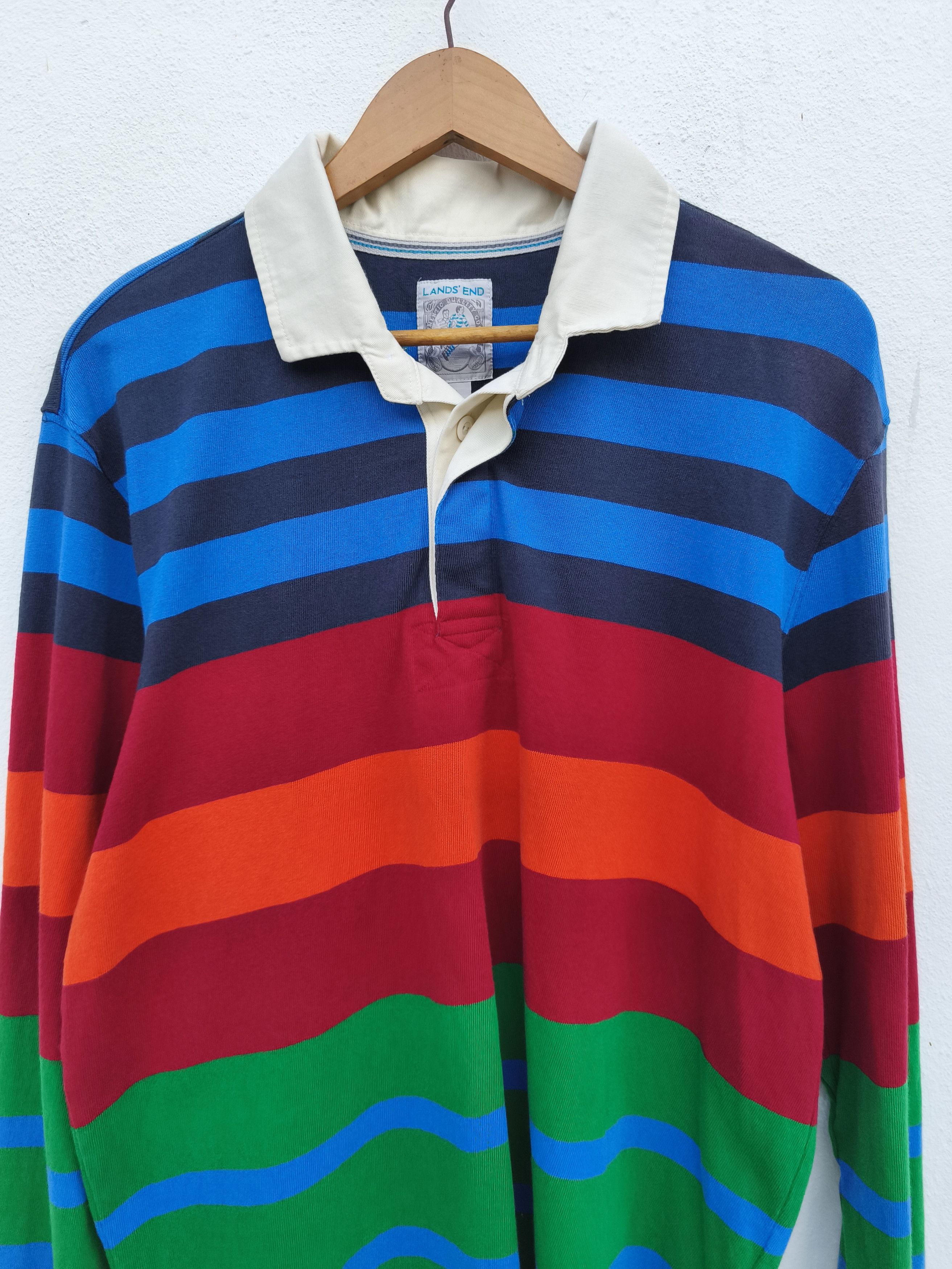 Lands' End Y2k Lands End Polo Rugby stripes multicolor Size US L / EU 52-54 / 3 - 9 Thumbnail