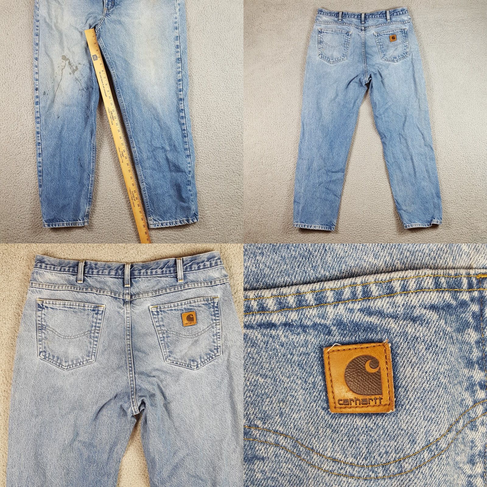 Carhartt VINTAGE Carhartt Jeans Denim 38x30 Workwear 5-Pocket Regular Fit Blue 90s Grunge Mens Size US 38 / EU 54 - 8 Thumbnail