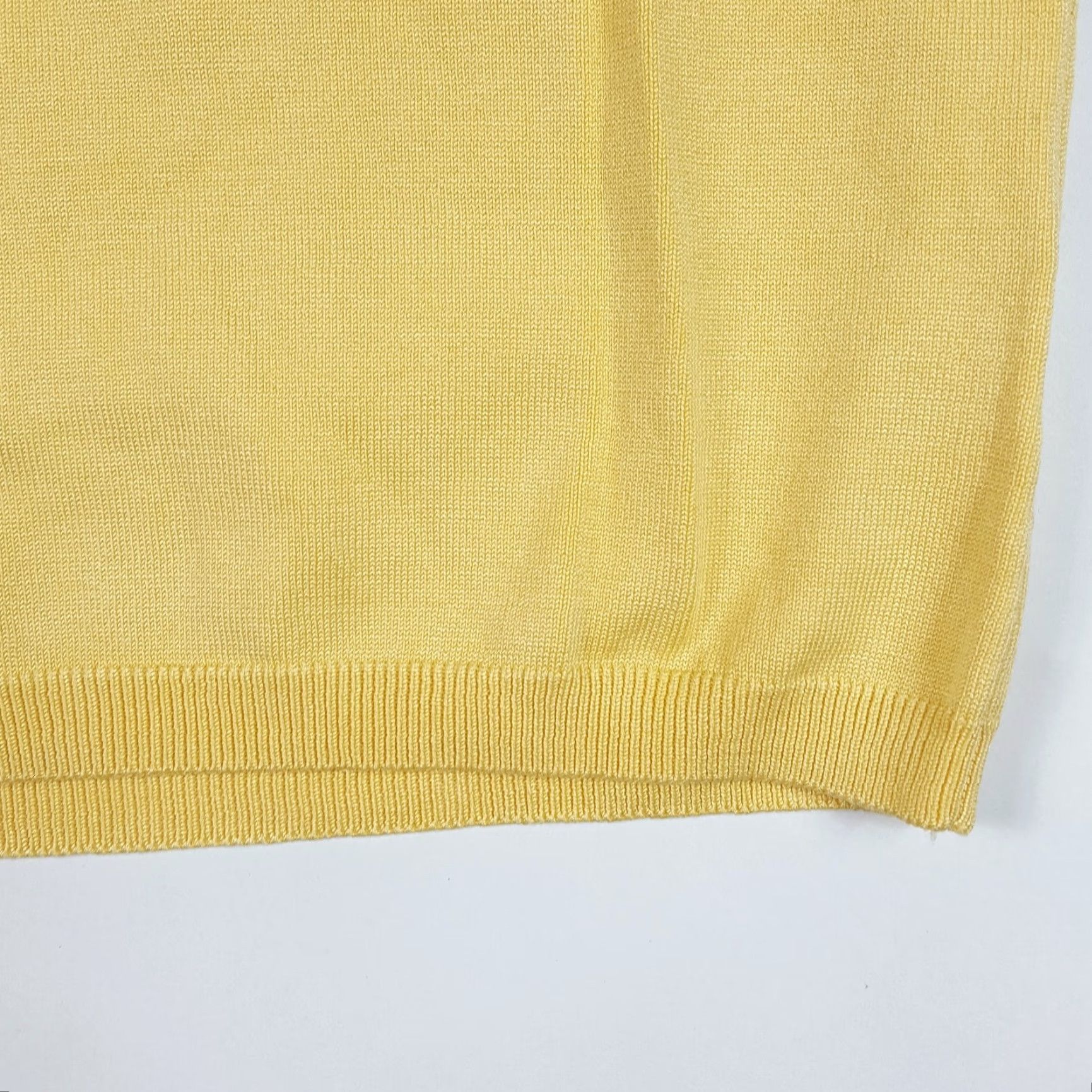 Vintage Jamie Sadock Yellow Silk Knit Women's Medium Short Sleeve Golf Outdoor Shirt Top Size M / US 6-8 / IT 42-44 - 5 Thumbnail