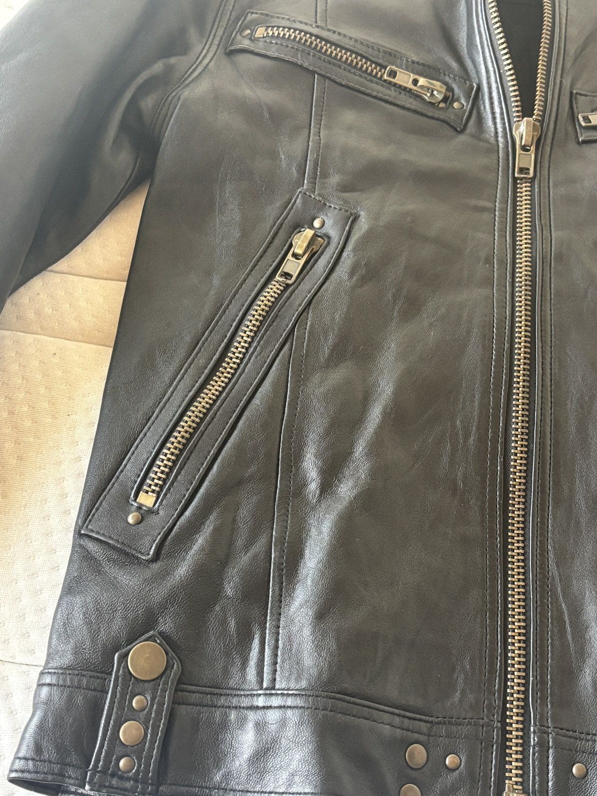 Japanese Archive Midas Fur Multi Zip Leather Jacket
