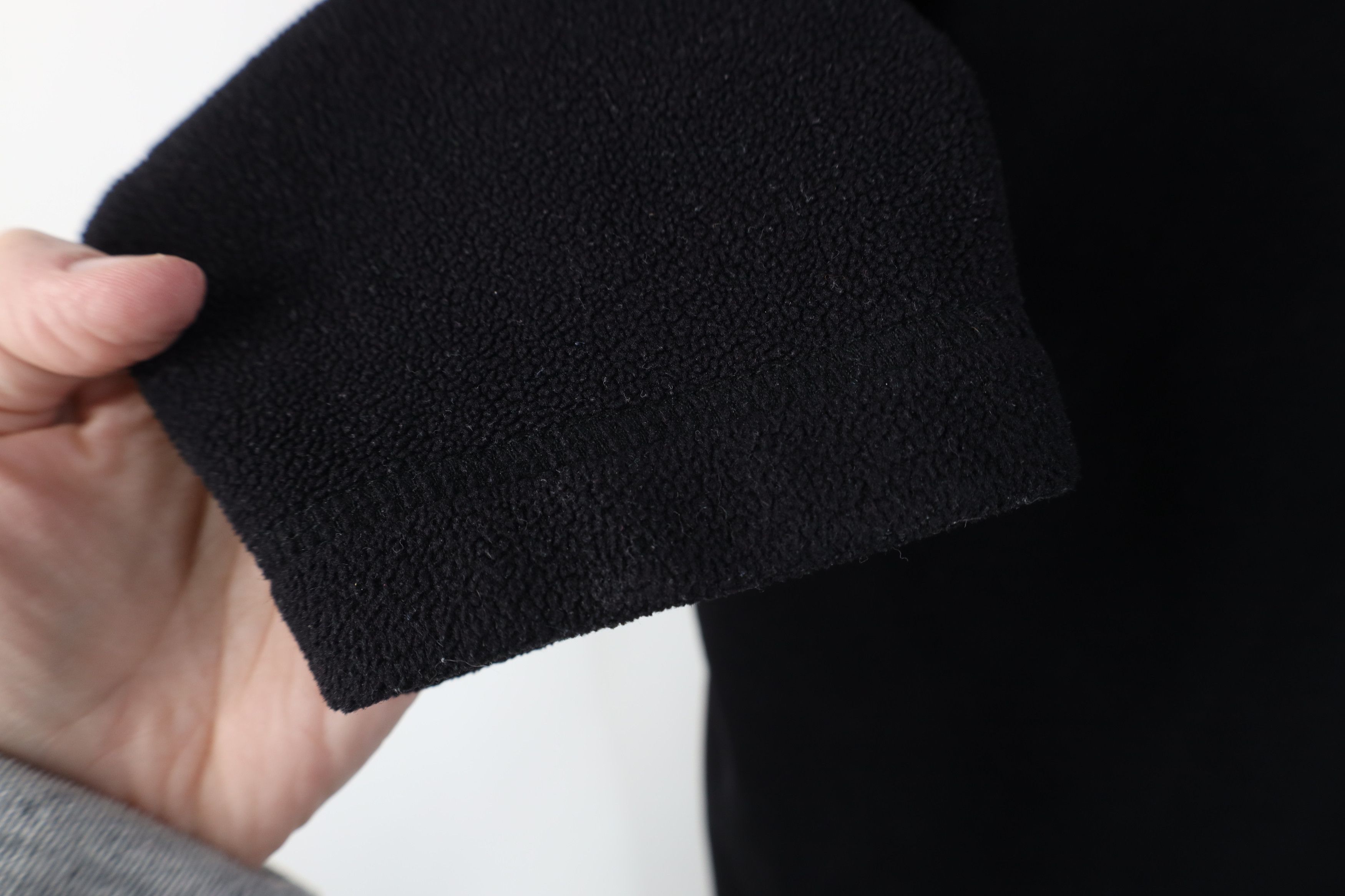 Vintage Vintage 90s Streetwear Blank Fleece Henley Sweater Black Size US M / EU 48-50 / 2 - 5 Thumbnail