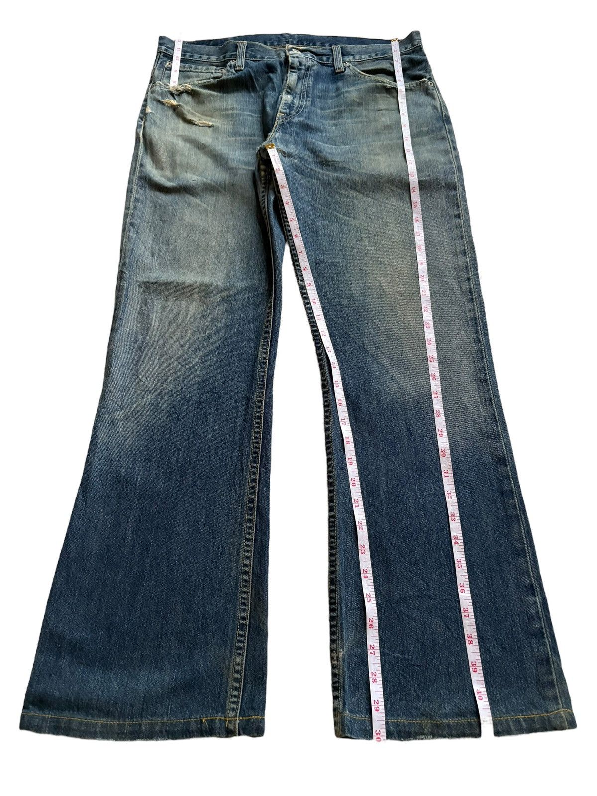 Levi's Vintage 90s Levis 507 Mud Wash Distressed Bootcut Jeans Size US 35 - 13 Thumbnail
